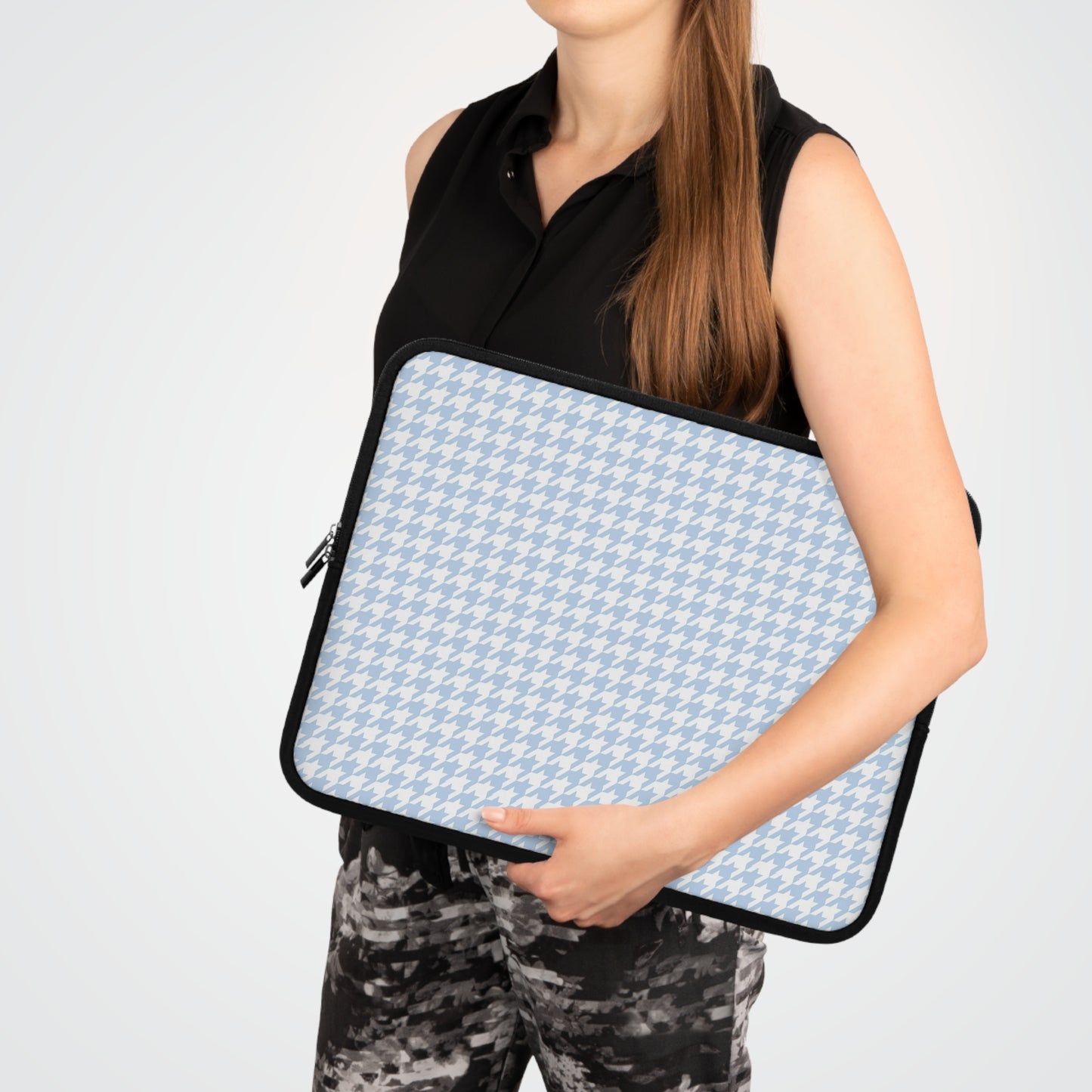 Skyblue Houndstooth Laptop Sleeve