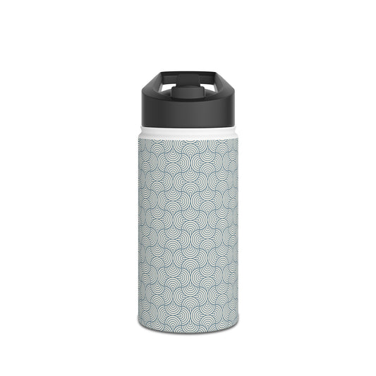 Mod Ovals Oyster Blue Stainless Steel Water Bottle, Standard Lid