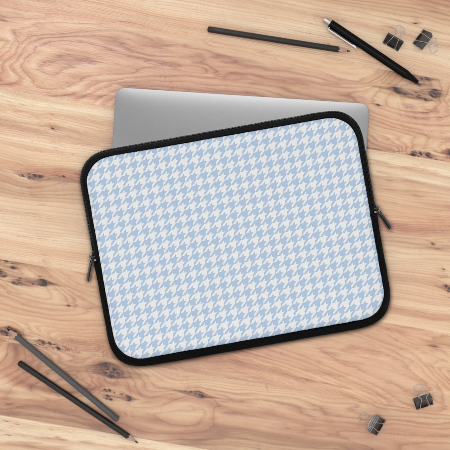 Skyblue Houndstooth Laptop Sleeve