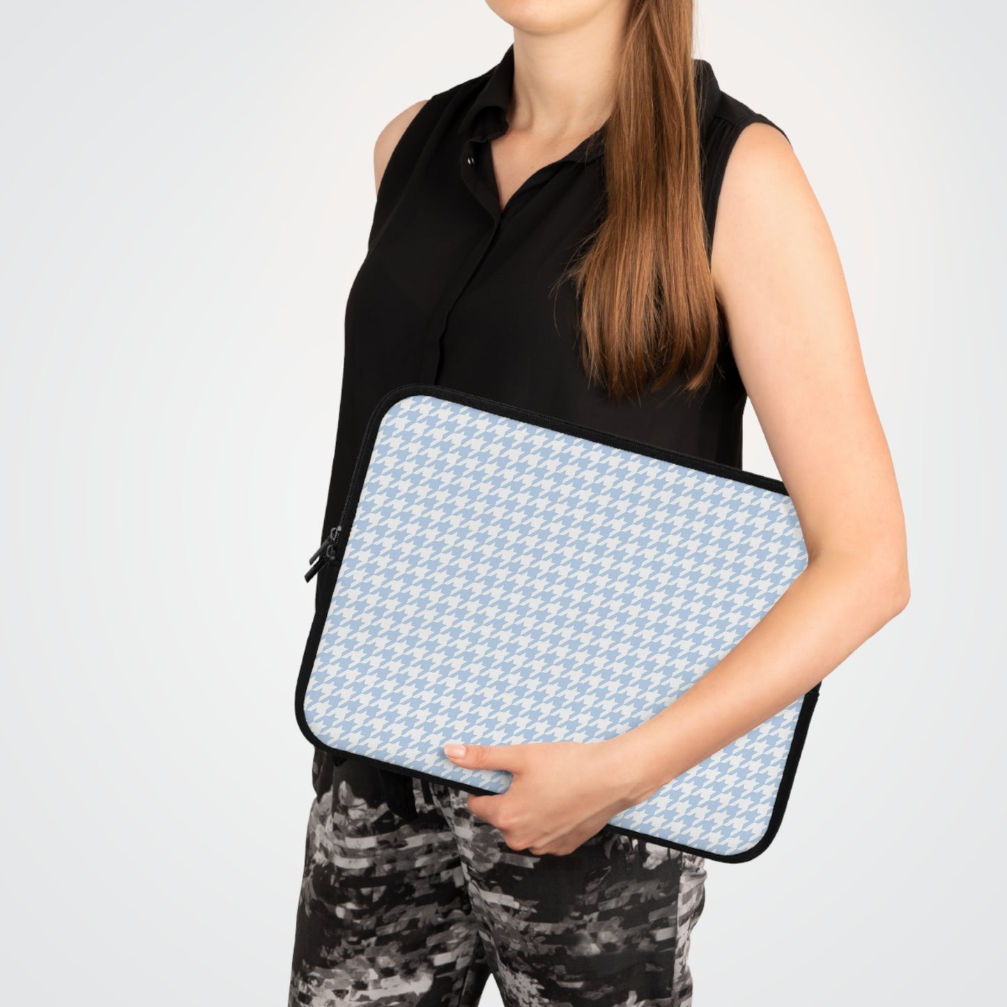 Skyblue Houndstooth Laptop Sleeve