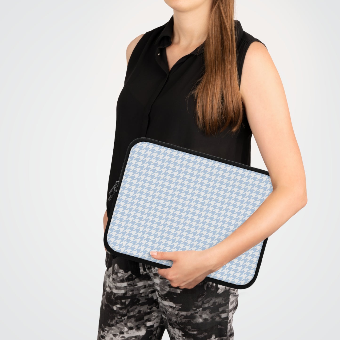 Skyblue Houndstooth Laptop Sleeve