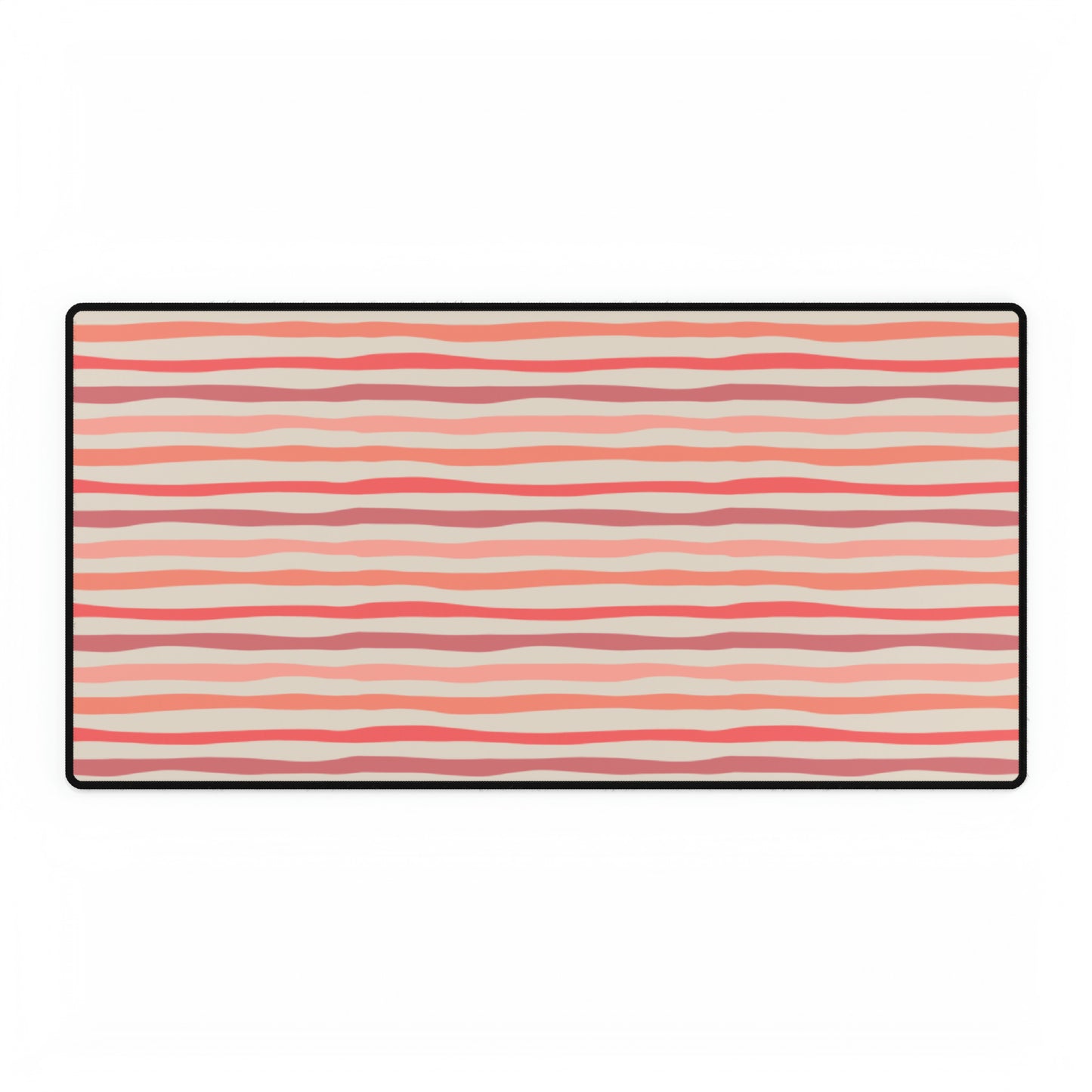 Wave Lines Peach Tones Desk Mat