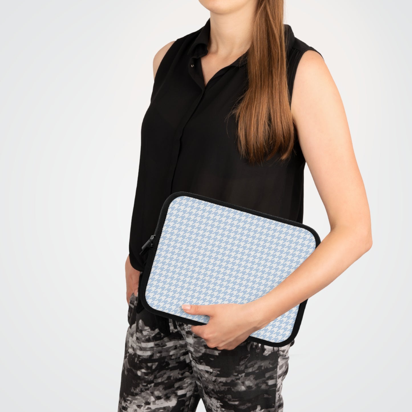 Skyblue Houndstooth Laptop Sleeve