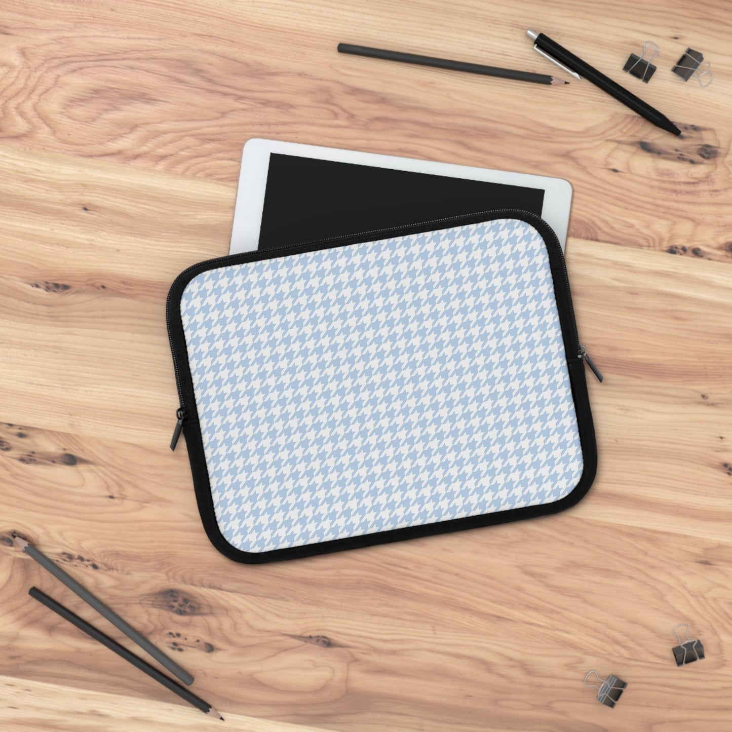 Skyblue Houndstooth Laptop Sleeve