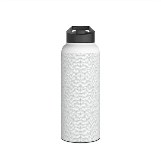 Hygge Triangles Gray + White Stainless Steel Water Bottle, Standard Lid