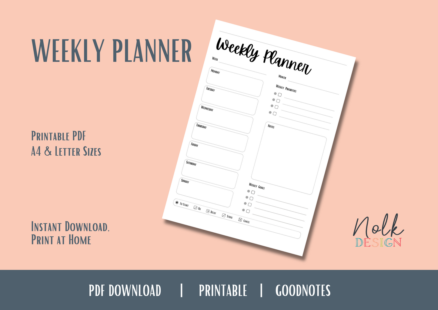 Digital Planner - Weekly Planner - Undated