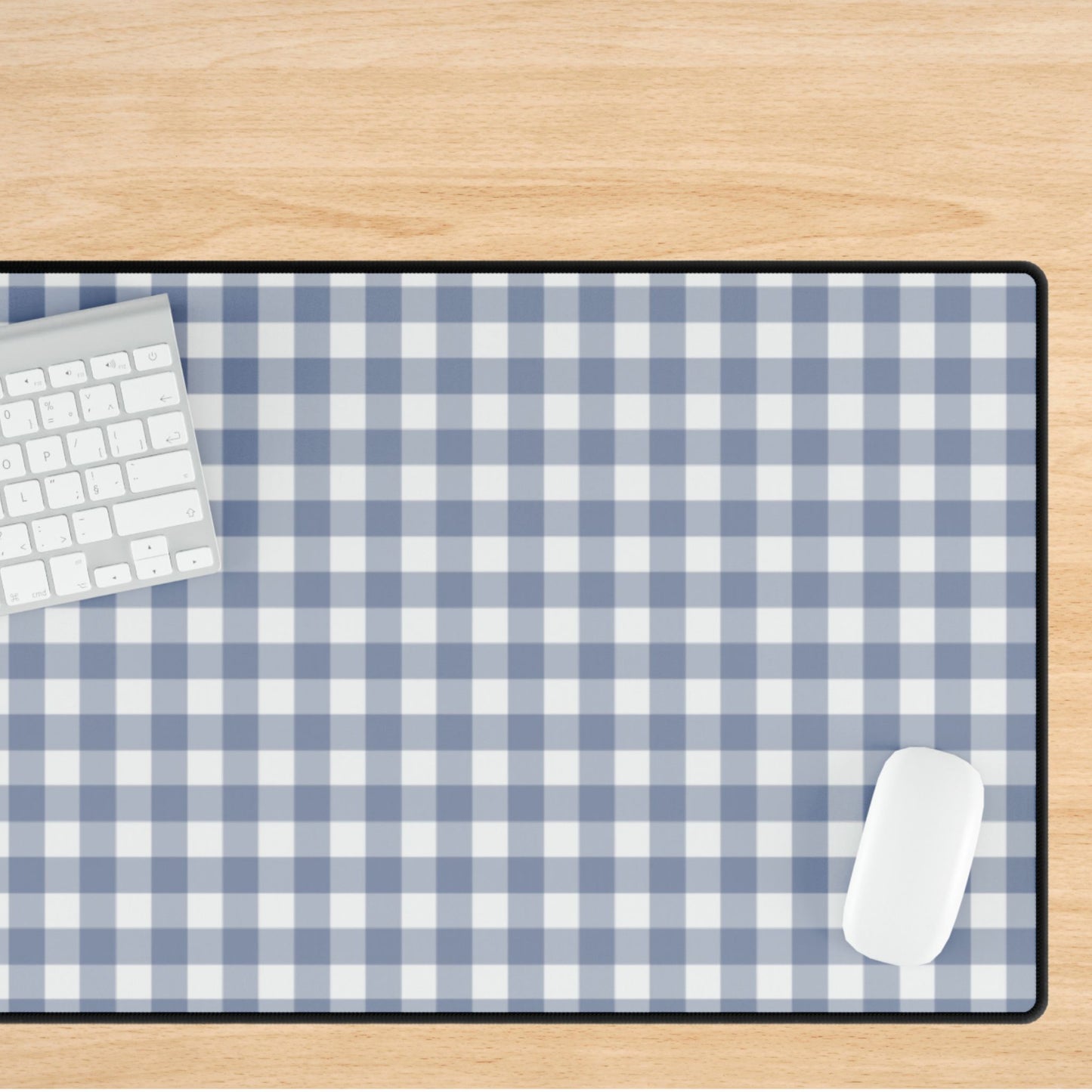 Gingham - Cobalt Blue + White Desk Mat