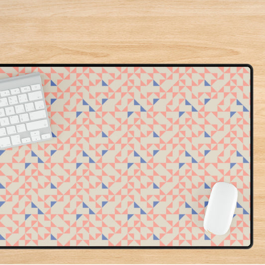 Geometric Creamy Peach Tones Desk Mat