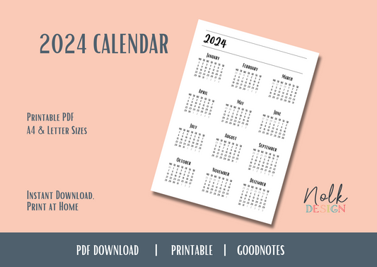 2024 Calendar Digital Printable