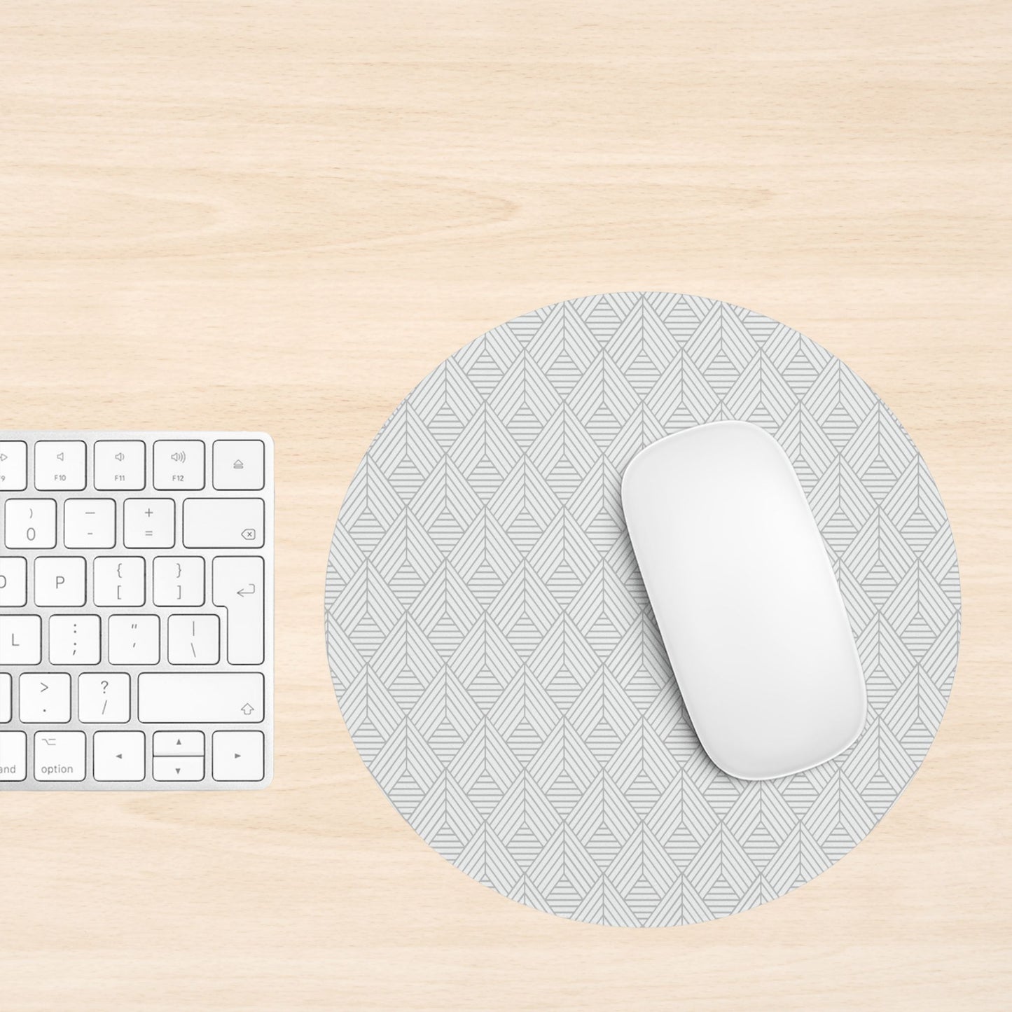 Hygge Triangles Gray + White Mouse Pad