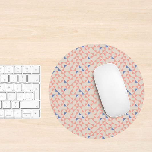 Geometric Creamy Peach Tones Mouse Pad