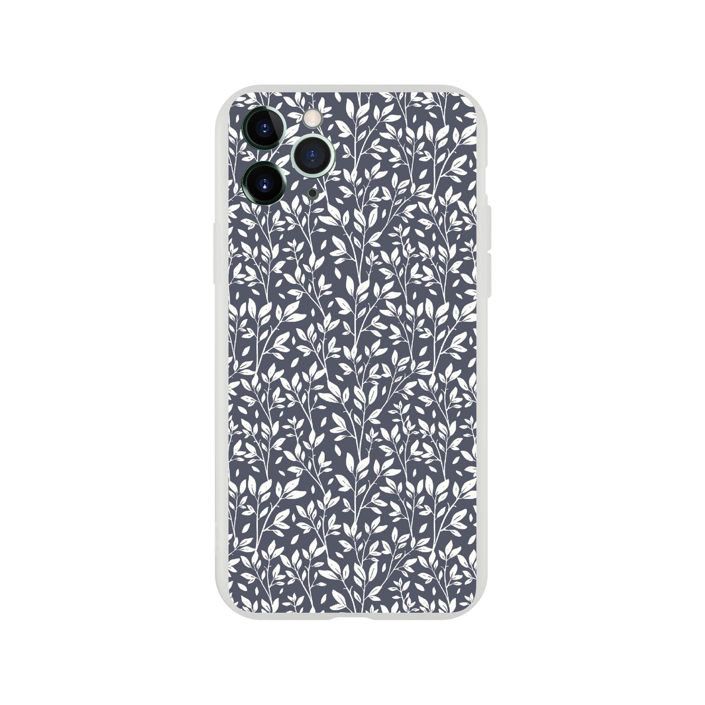 Deep Grey Botanical Leaves Phone Case - Stylish & Protective