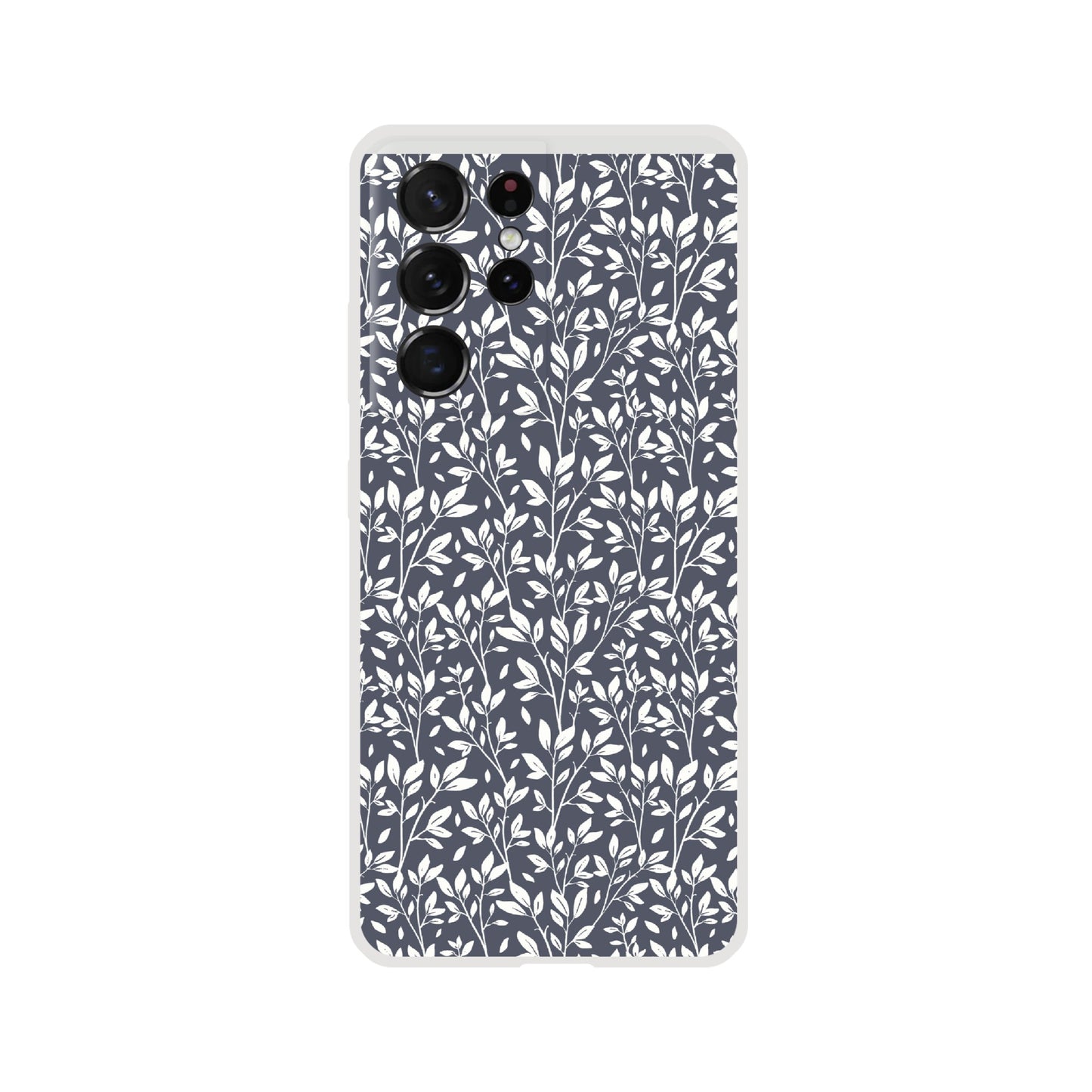 Deep Grey Botanical Leaves Phone Case - Stylish & Protective