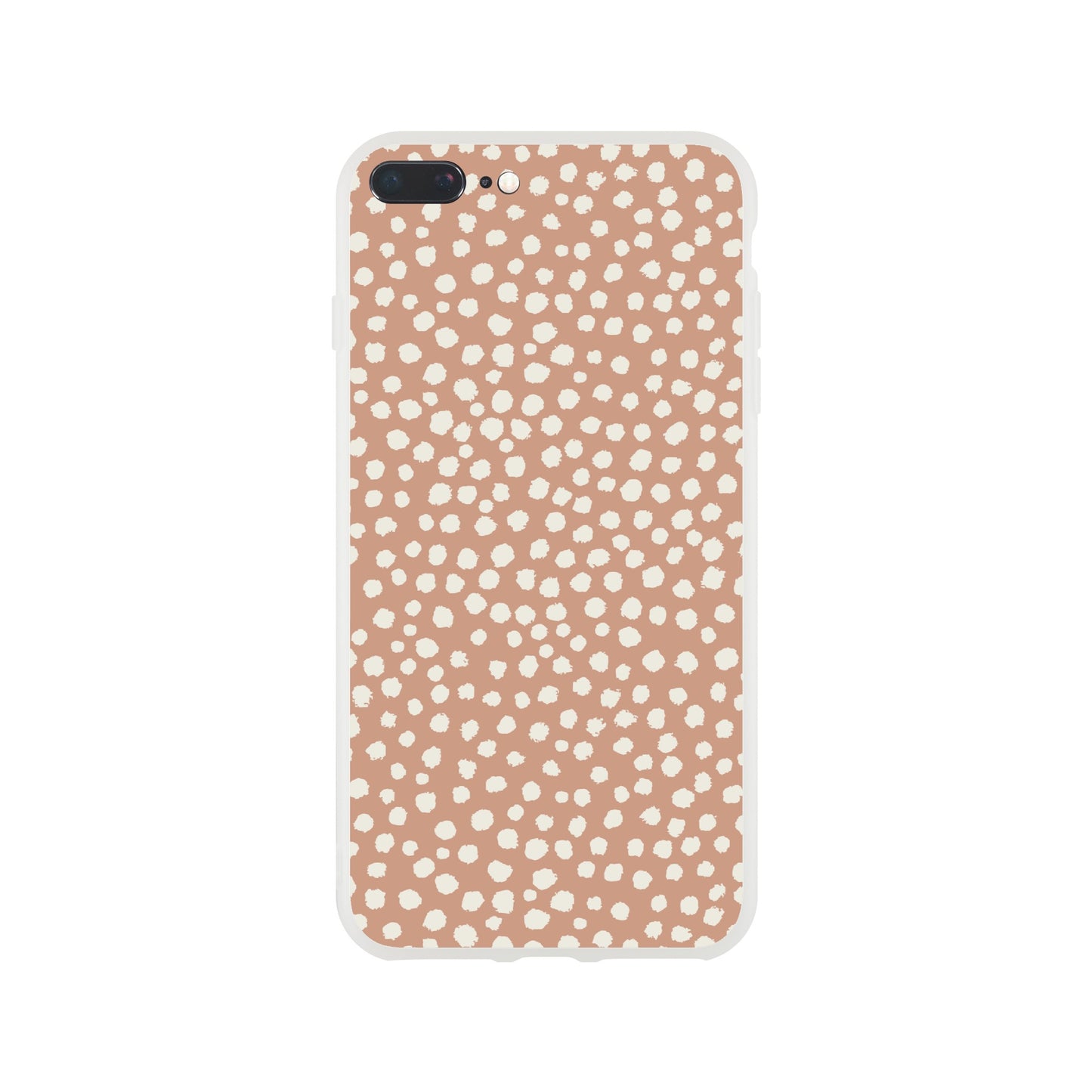 Dots Painted White on Tan - Phone Case