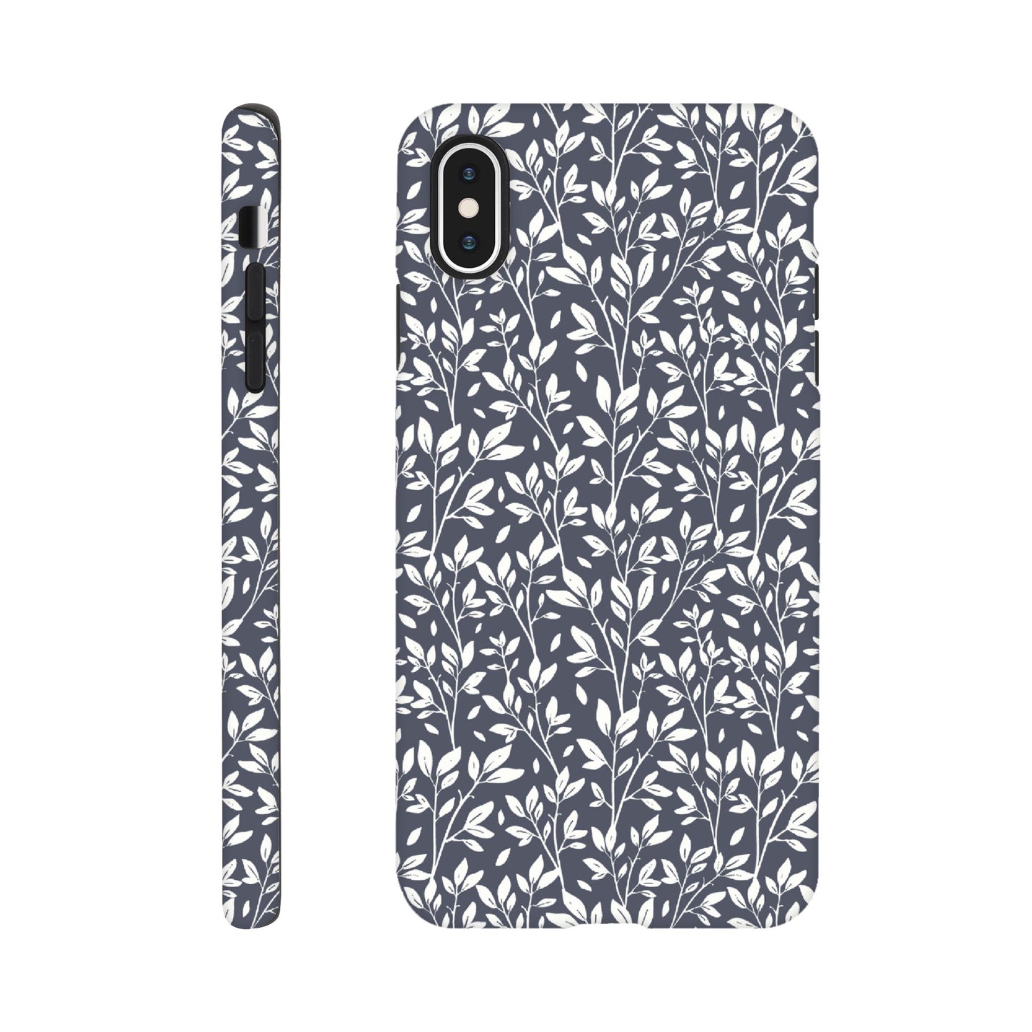 Deep Grey Botanical Leaves Phone Case - Stylish & Protective