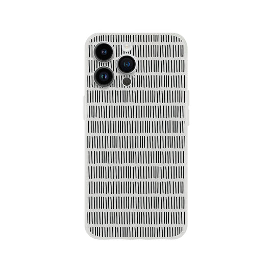 Minimalistic Chic: Dash Pattern Black on White Phone Case