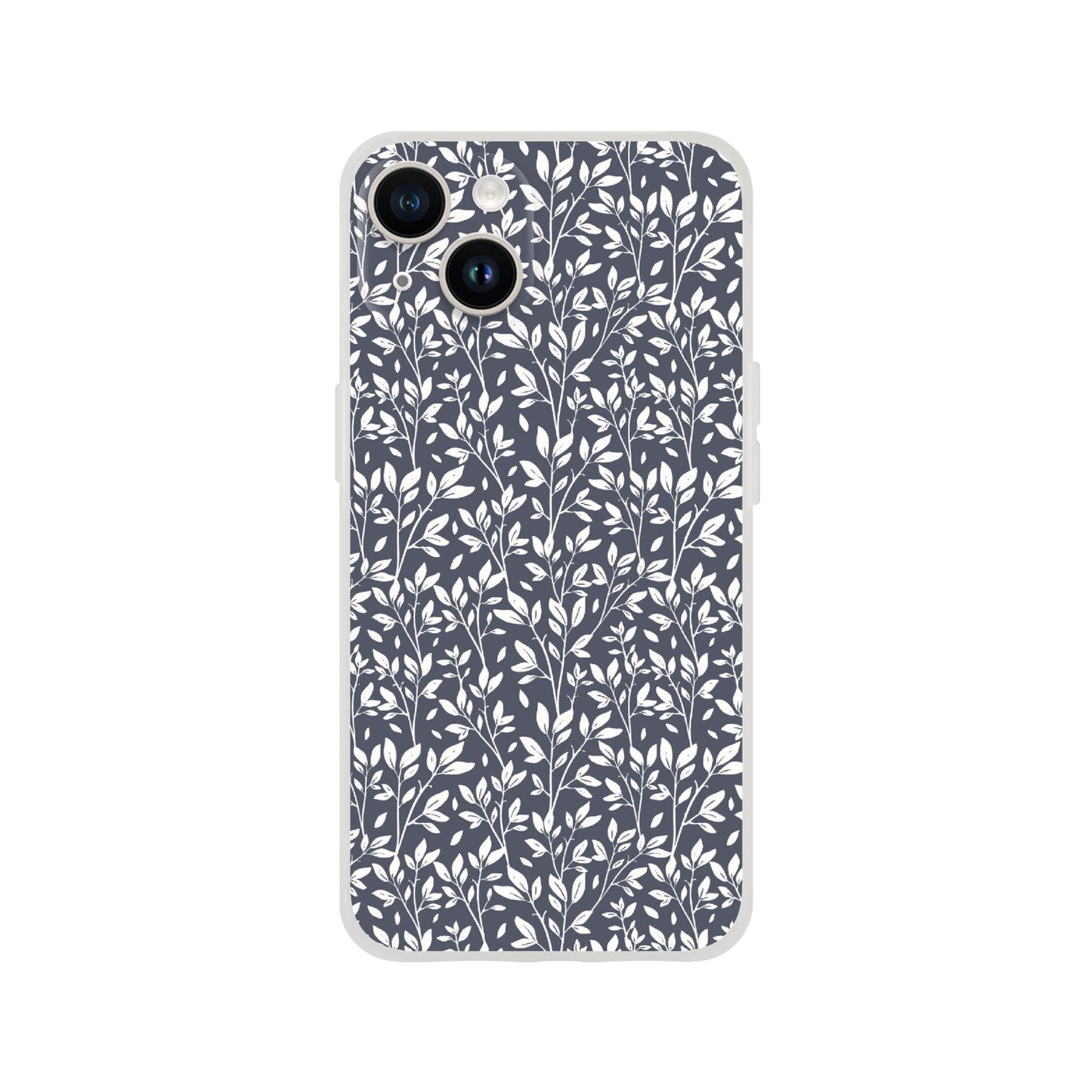 Deep Grey Botanical Leaves Phone Case - Stylish & Protective