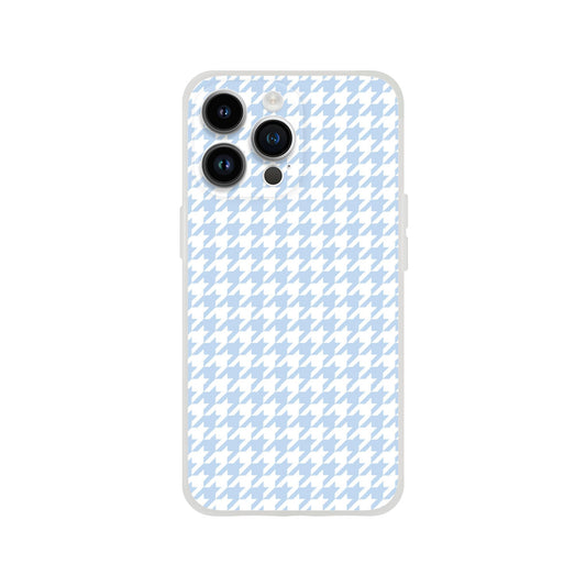 Houndstooth Pattern in Sky Blue - Phone Case