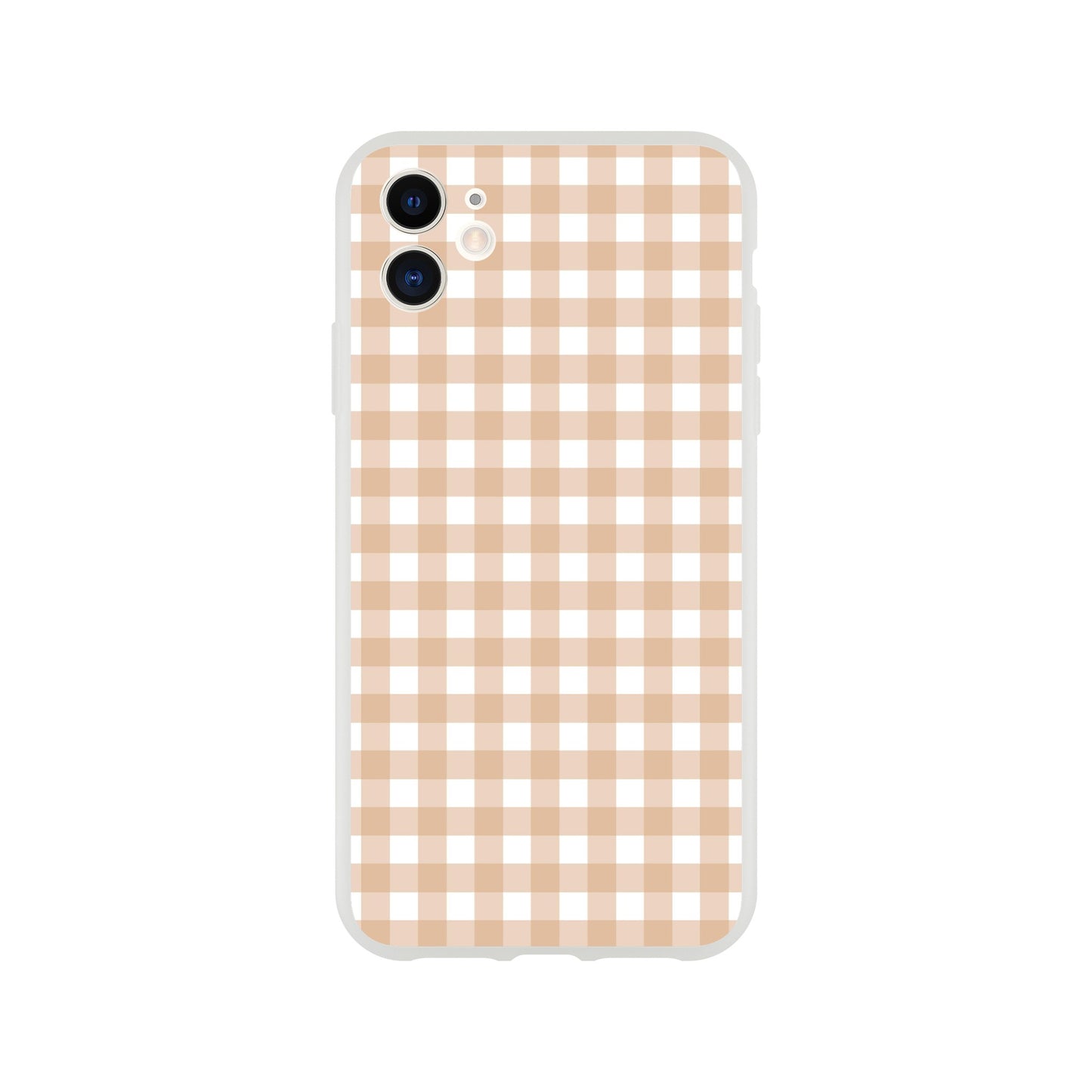 Tan and White Gingham Pattern Phone Case - Stylish and Protective