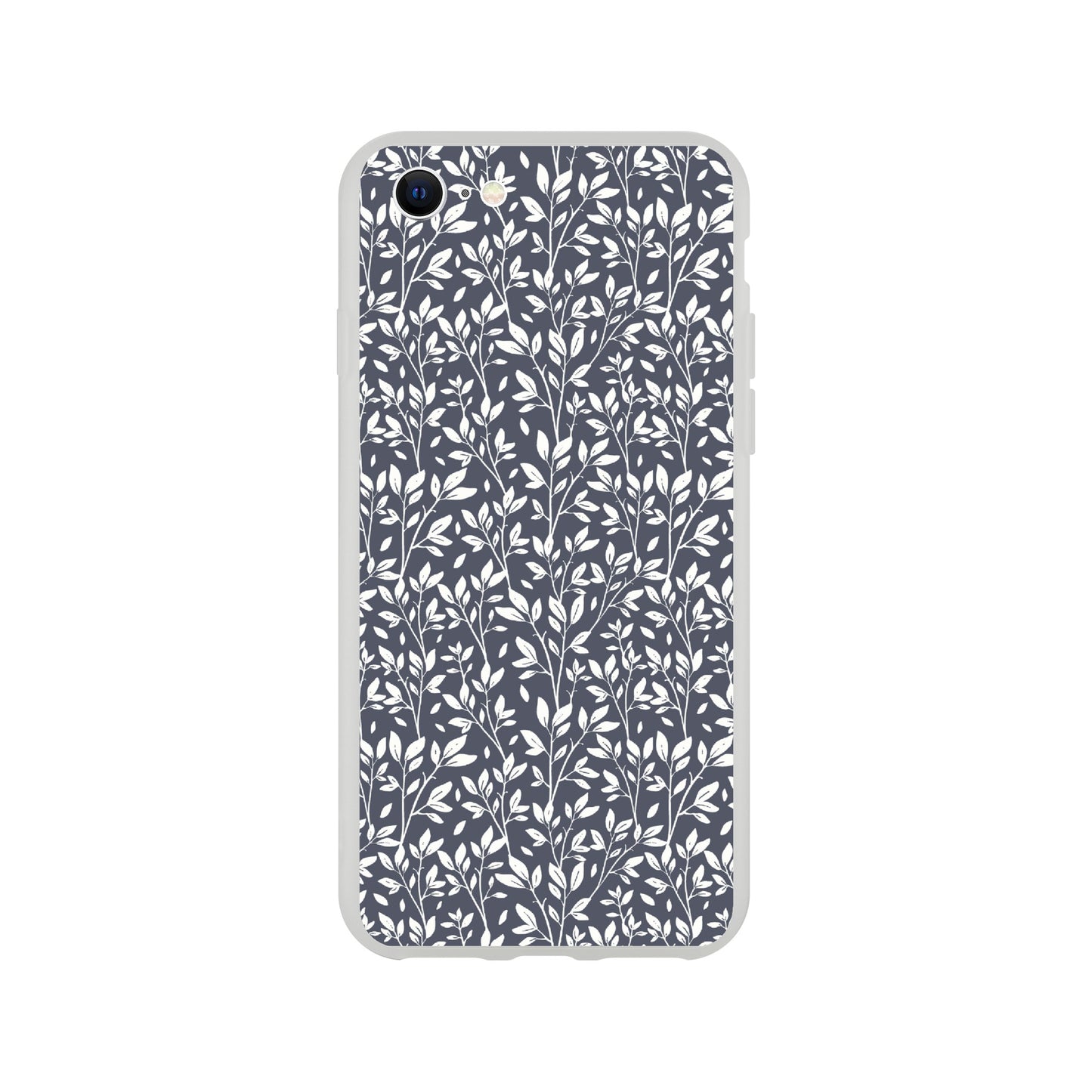 Deep Grey Botanical Leaves Phone Case - Stylish & Protective