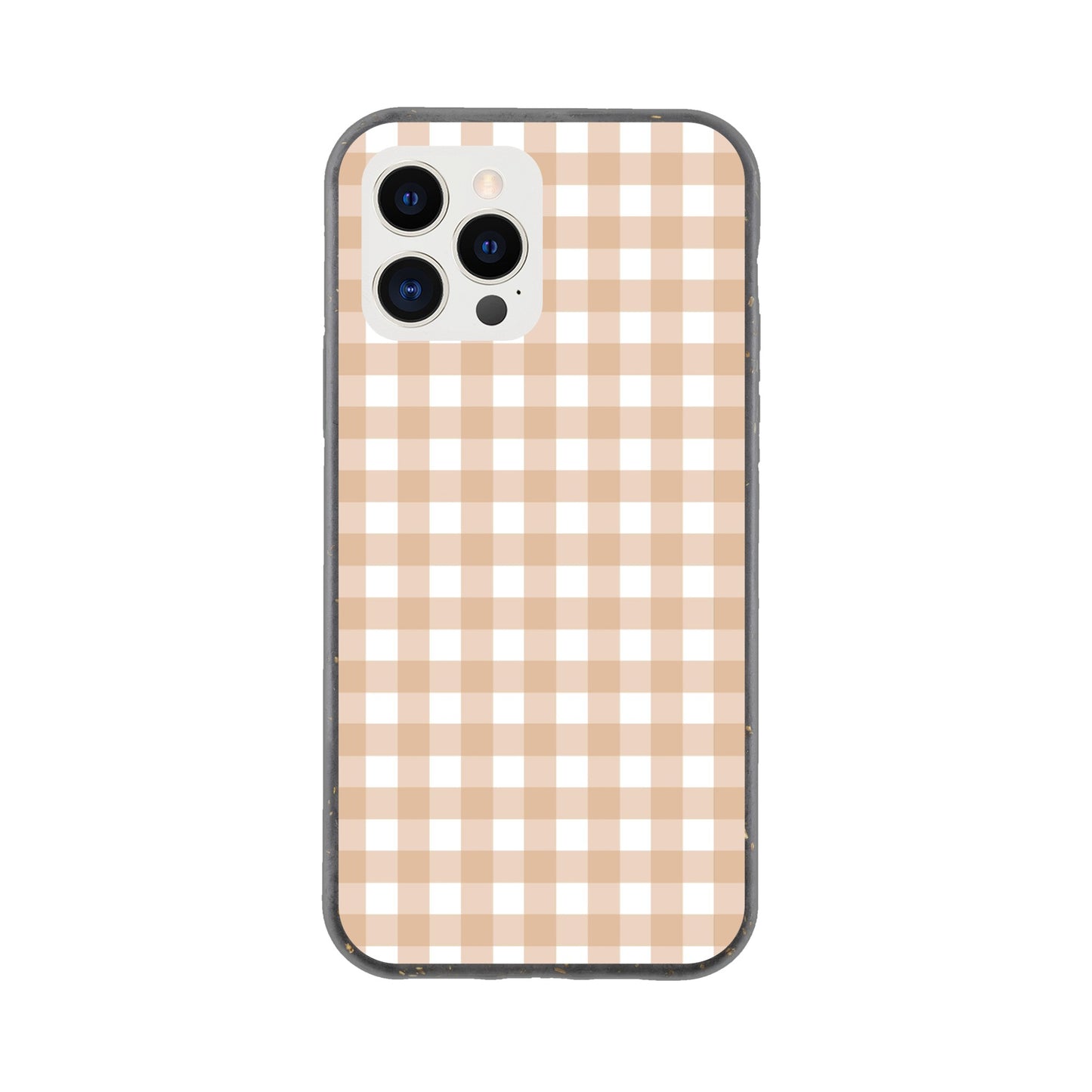 Tan and White Gingham Pattern Phone Case - Stylish and Protective