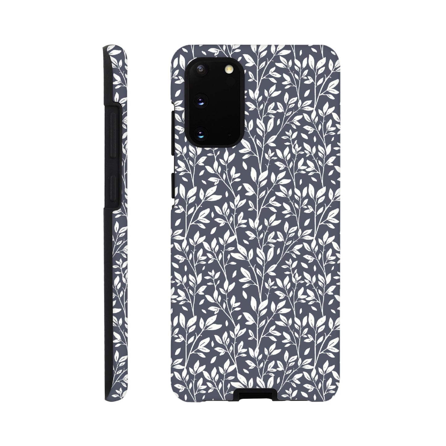 Deep Grey Botanical Leaves Phone Case - Stylish & Protective