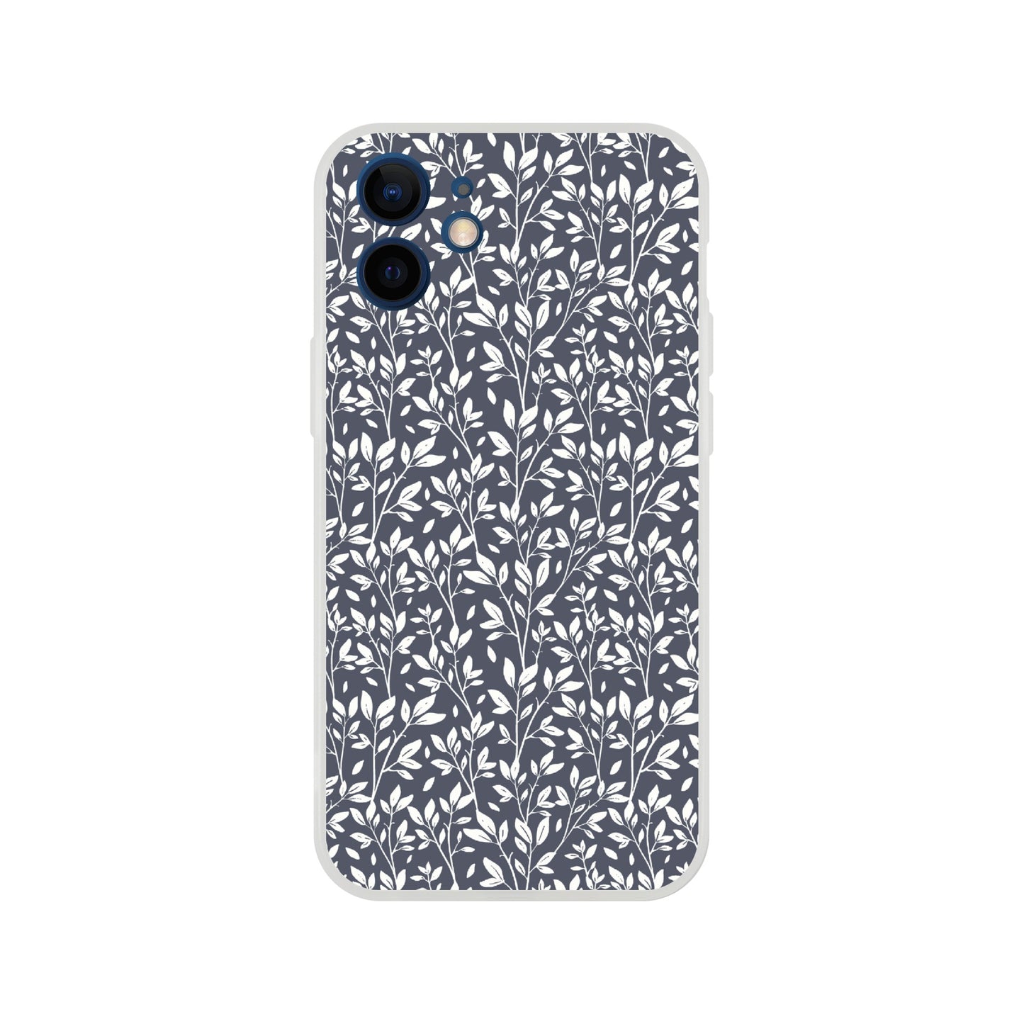 Deep Grey Botanical Leaves Phone Case - Stylish & Protective