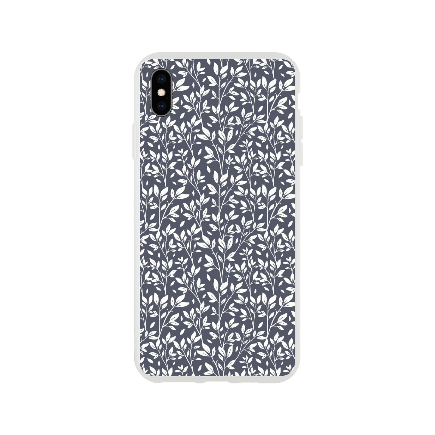 Deep Grey Botanical Leaves Phone Case - Stylish & Protective