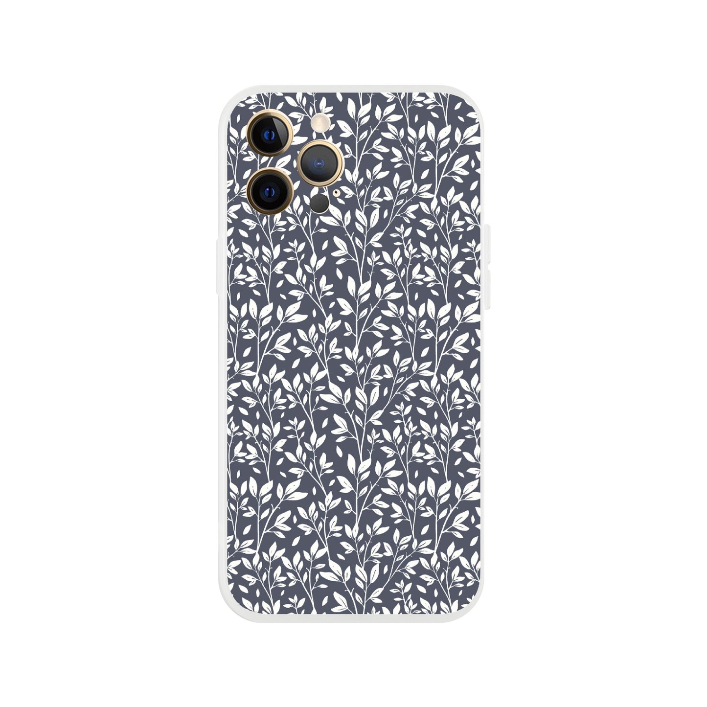 Deep Grey Botanical Leaves Phone Case - Stylish & Protective