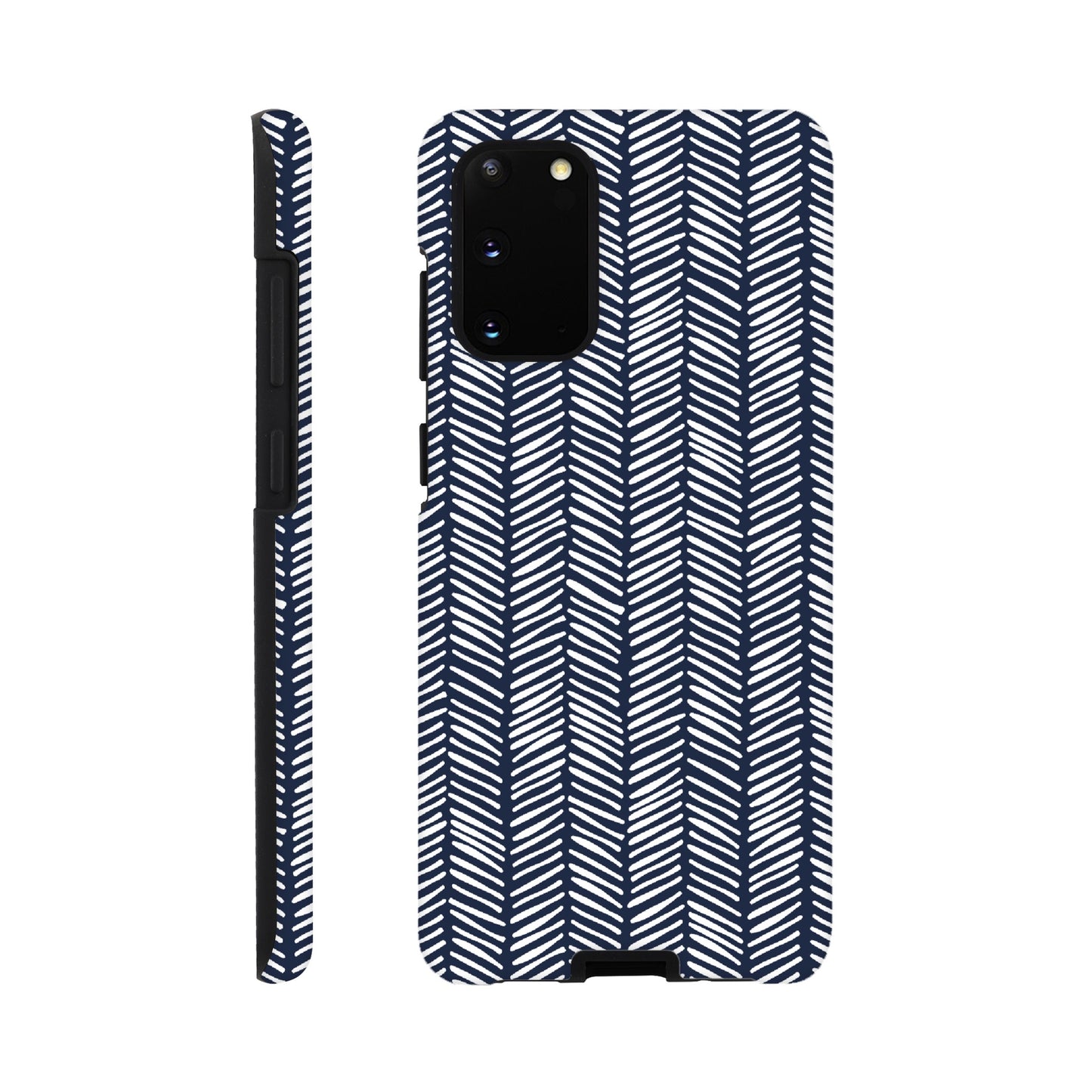 Herringbone Pattern in Navy Blue - Phone Case