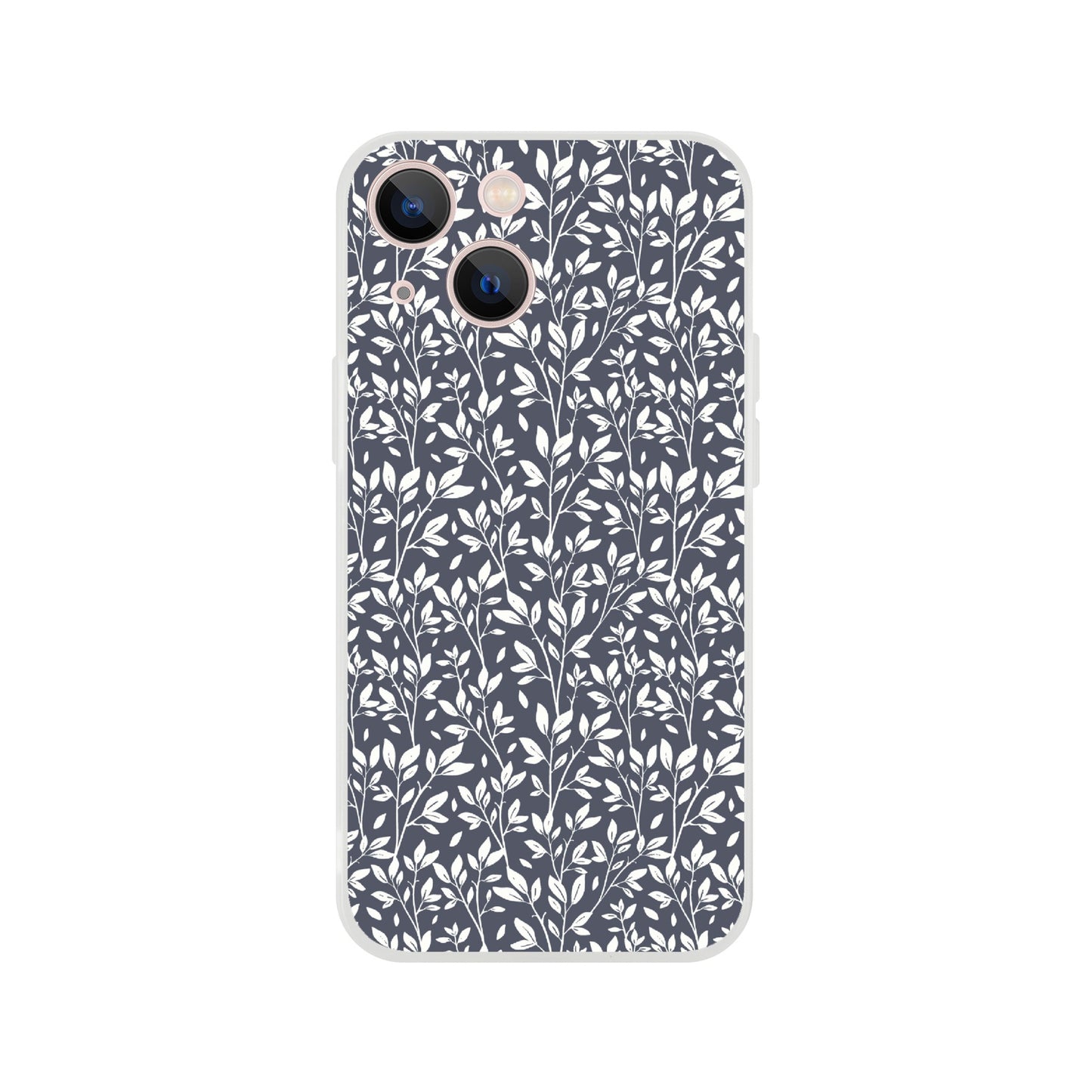 Deep Grey Botanical Leaves Phone Case - Stylish & Protective