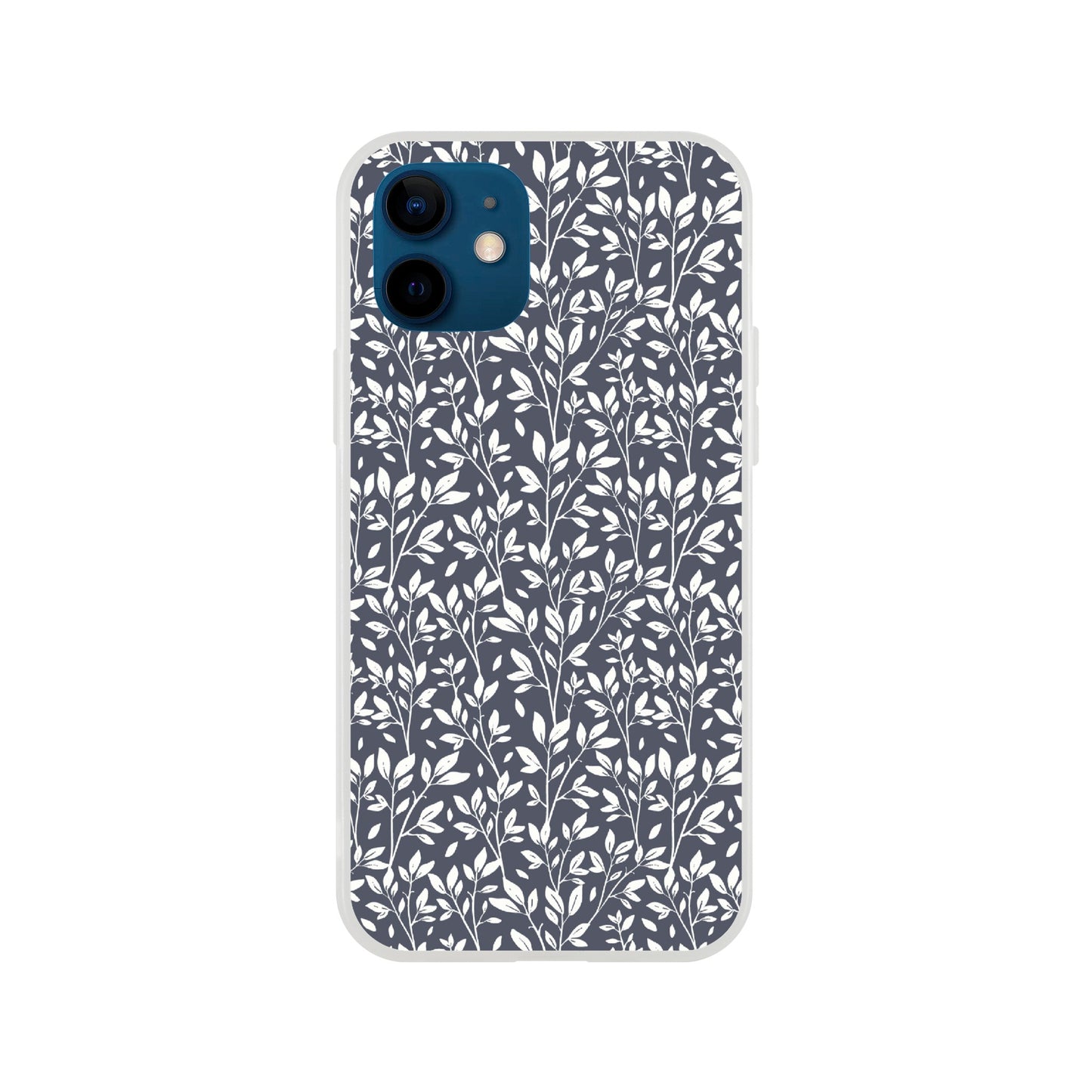 Deep Grey Botanical Leaves Phone Case - Stylish & Protective