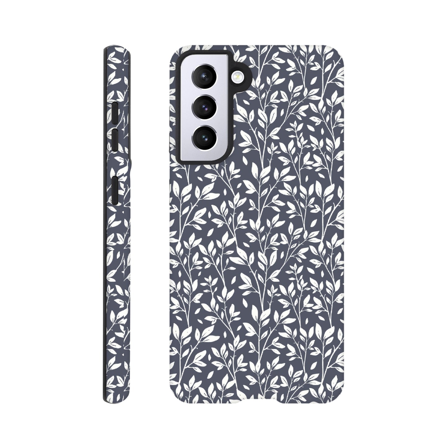 Deep Grey Botanical Leaves Phone Case - Stylish & Protective