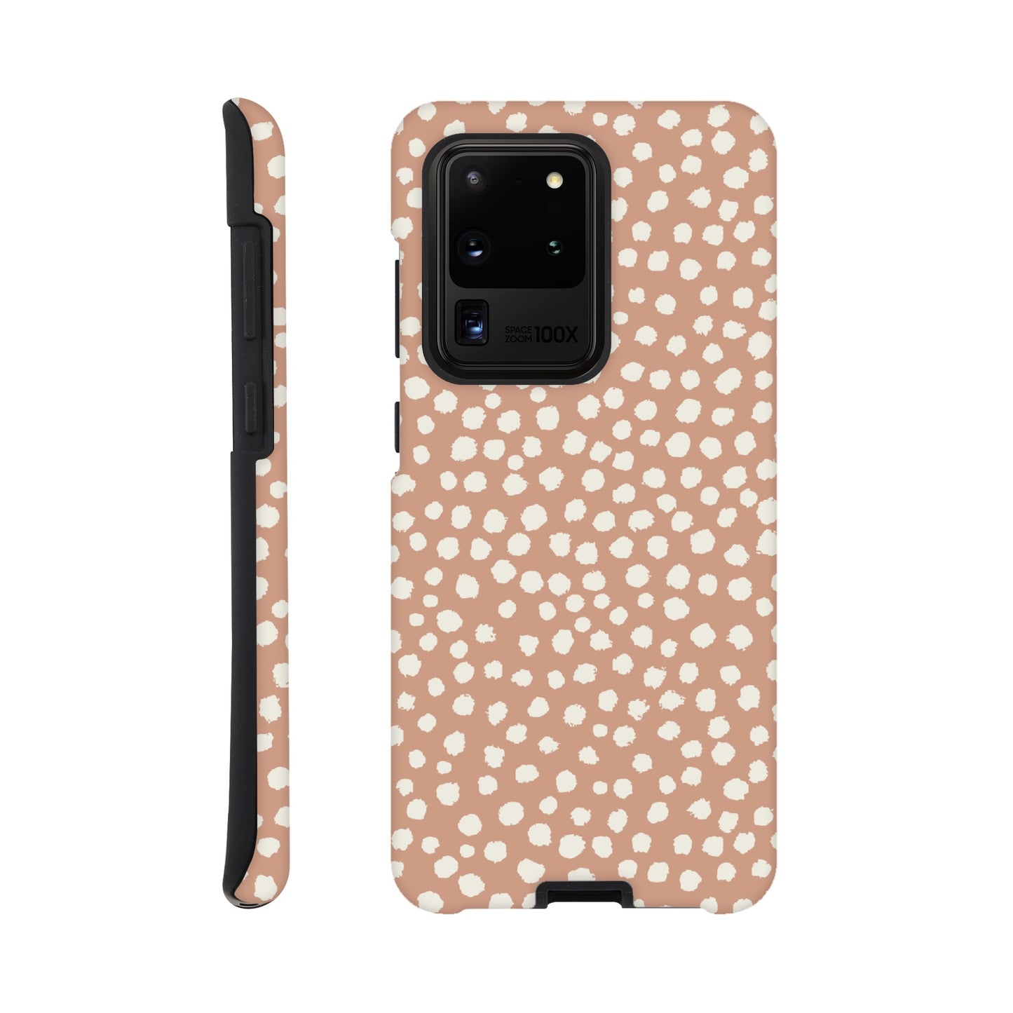 Dots Painted White on Tan - Phone Case