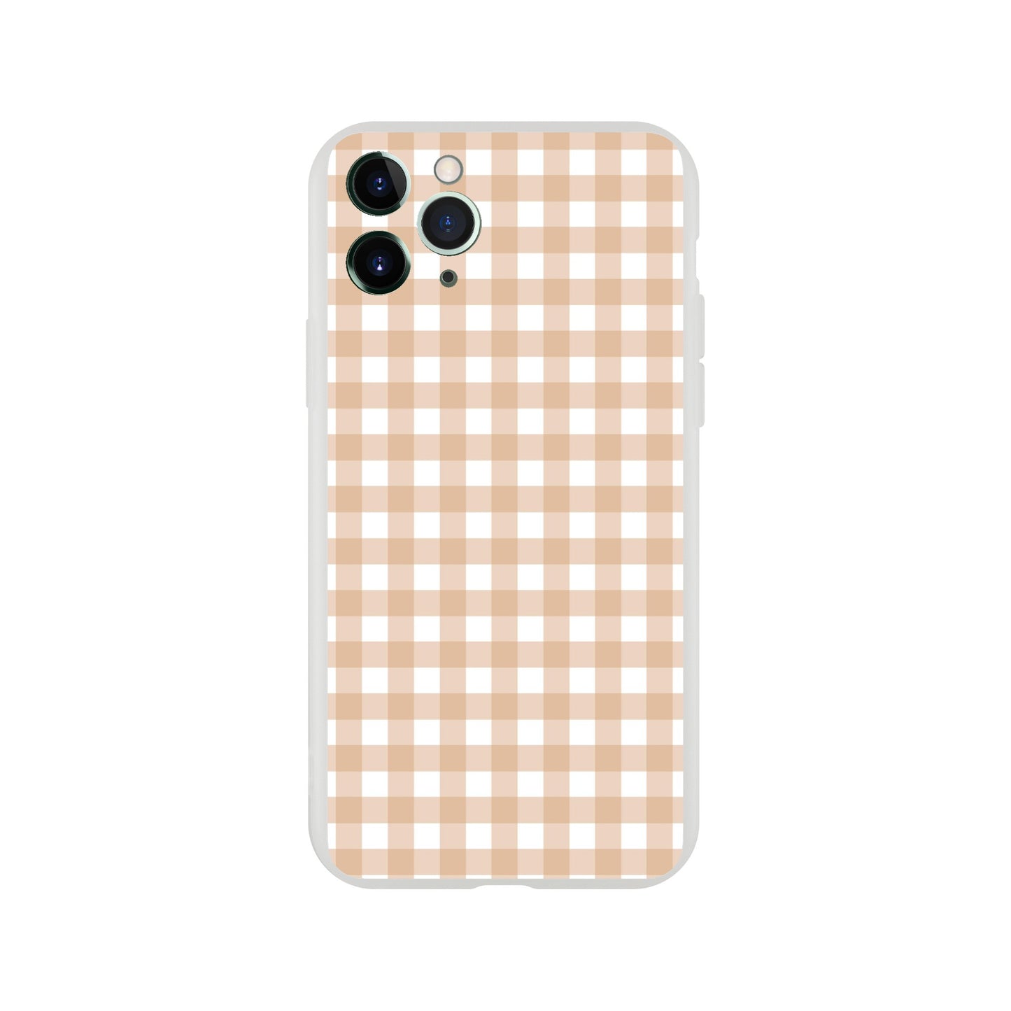 Tan and White Gingham Pattern Phone Case - Stylish and Protective