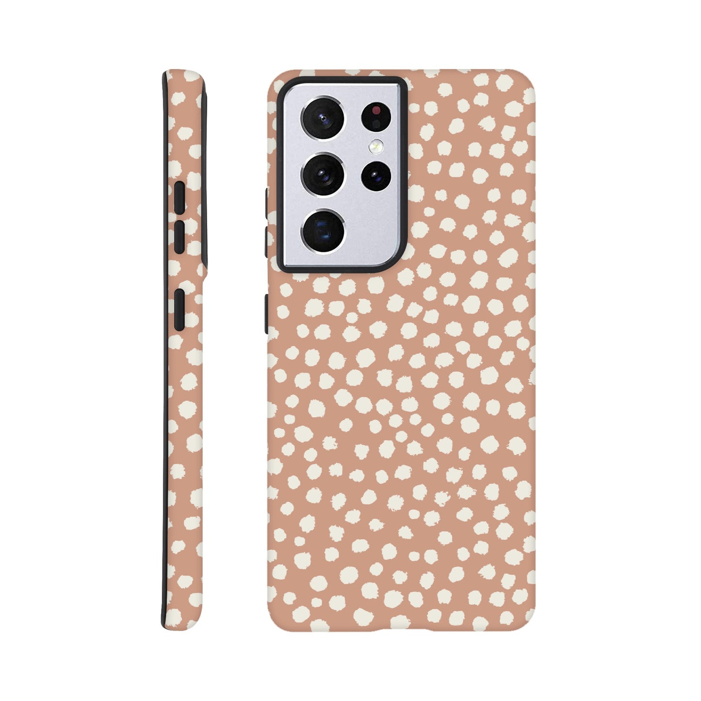 Dots Painted White on Tan - Phone Case