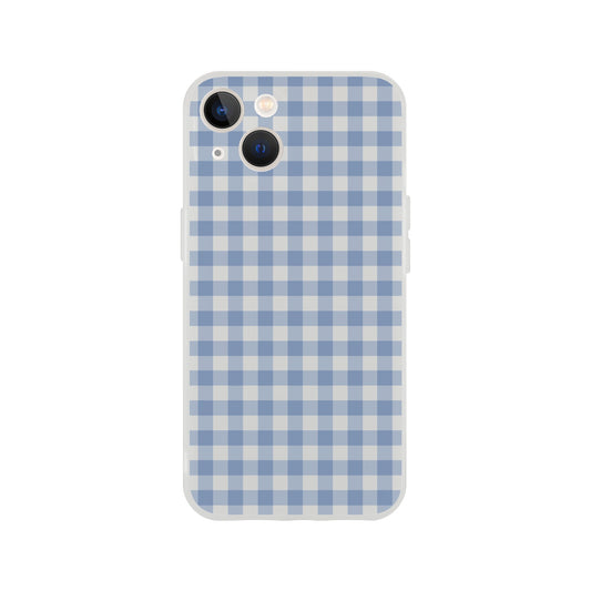 Blue and White Gingham Pattern Phone Case - Stylish and Protective