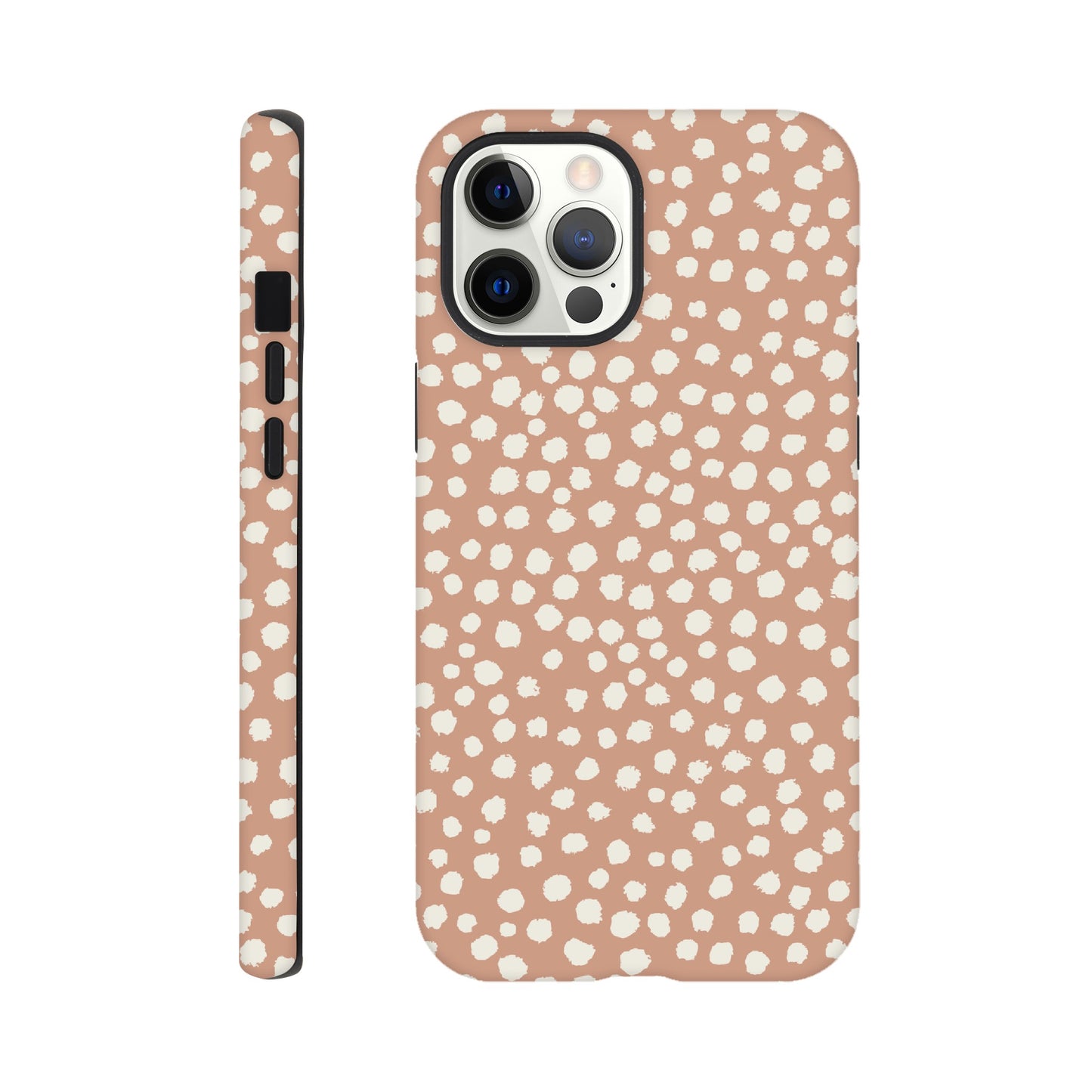 Dots Painted White on Tan - Phone Case