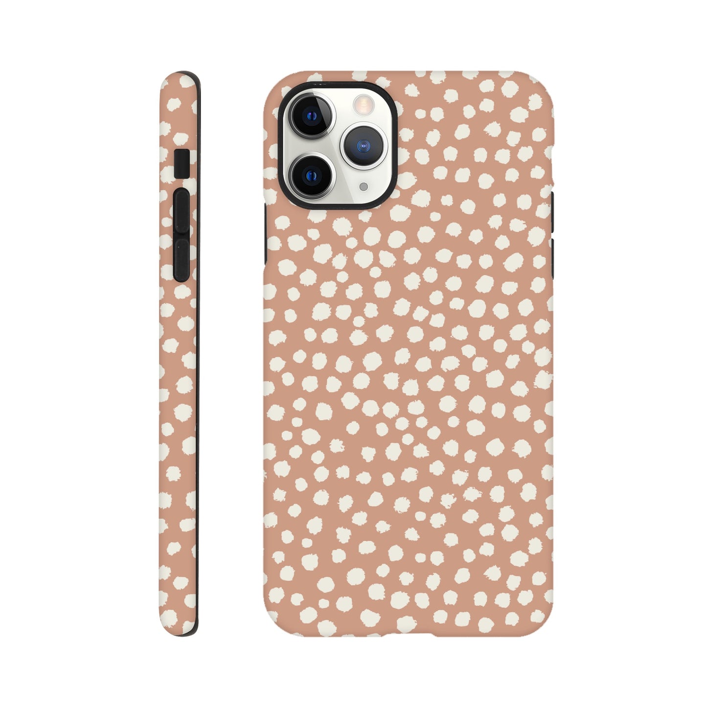 Dots Painted White on Tan - Phone Case