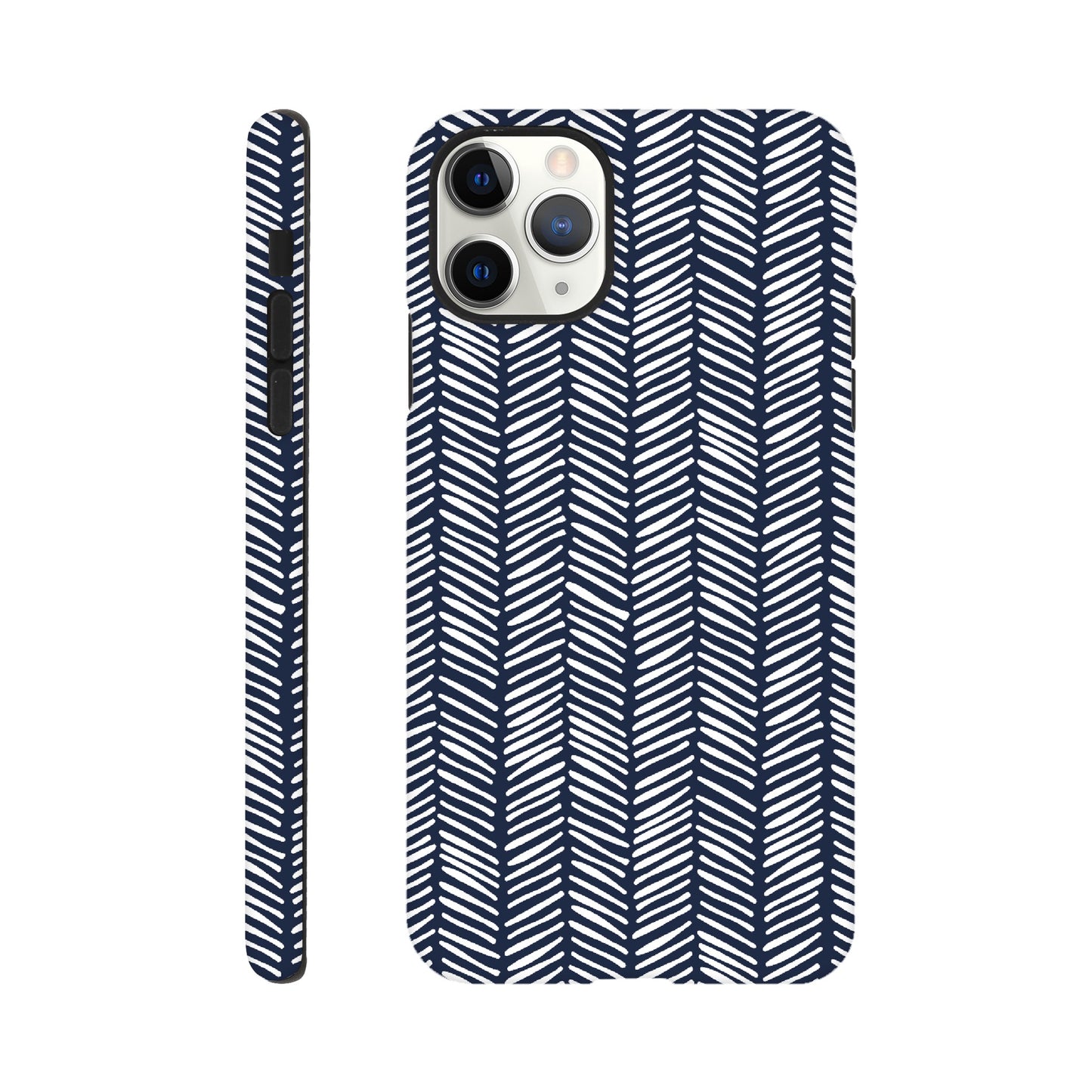 Herringbone Pattern in Navy Blue - Phone Case