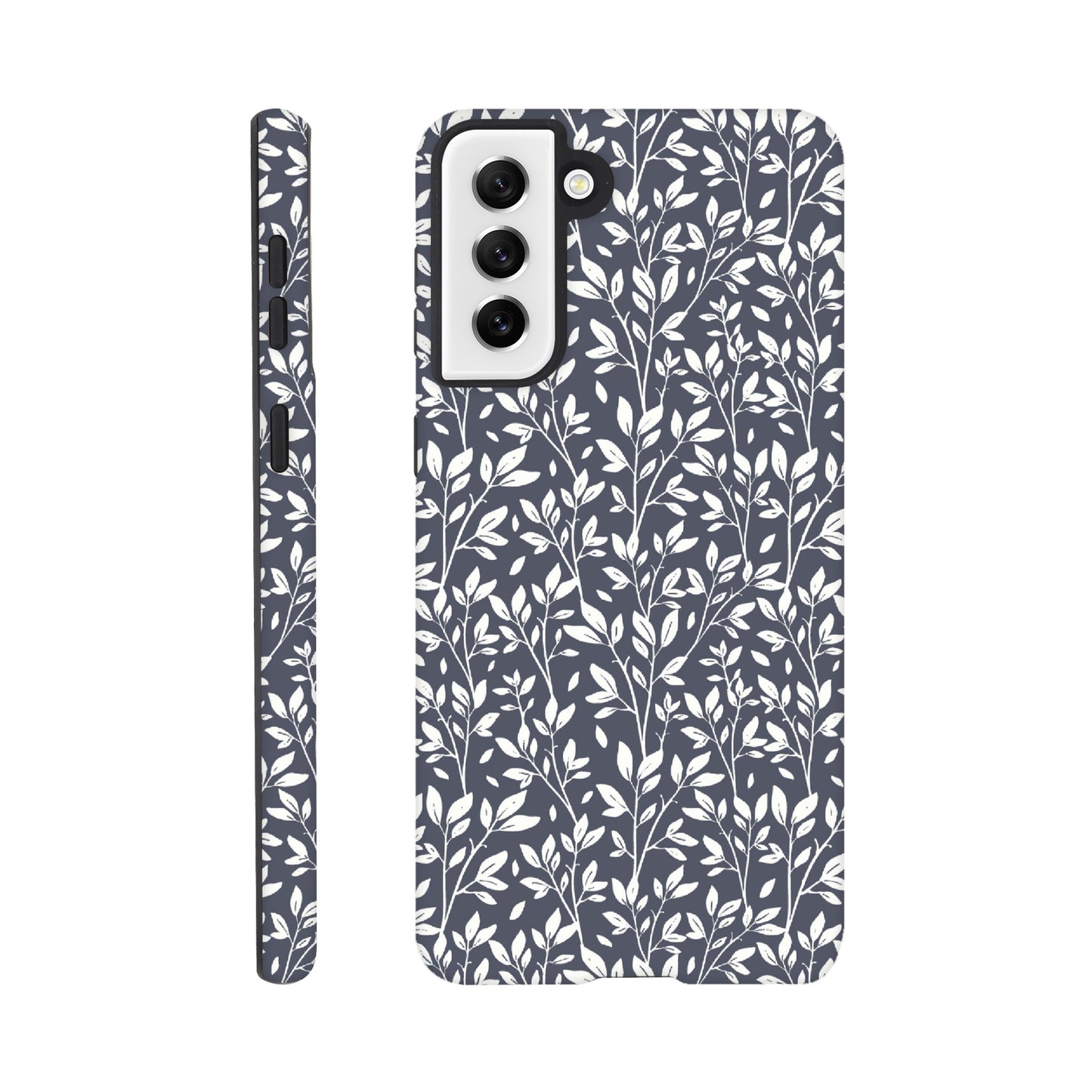 Deep Grey Botanical Leaves Phone Case - Stylish & Protective