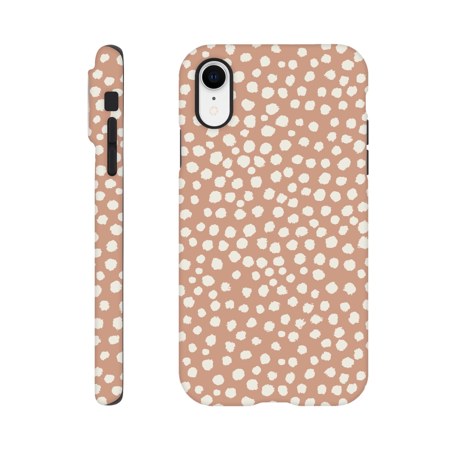 Dots Painted White on Tan - Phone Case