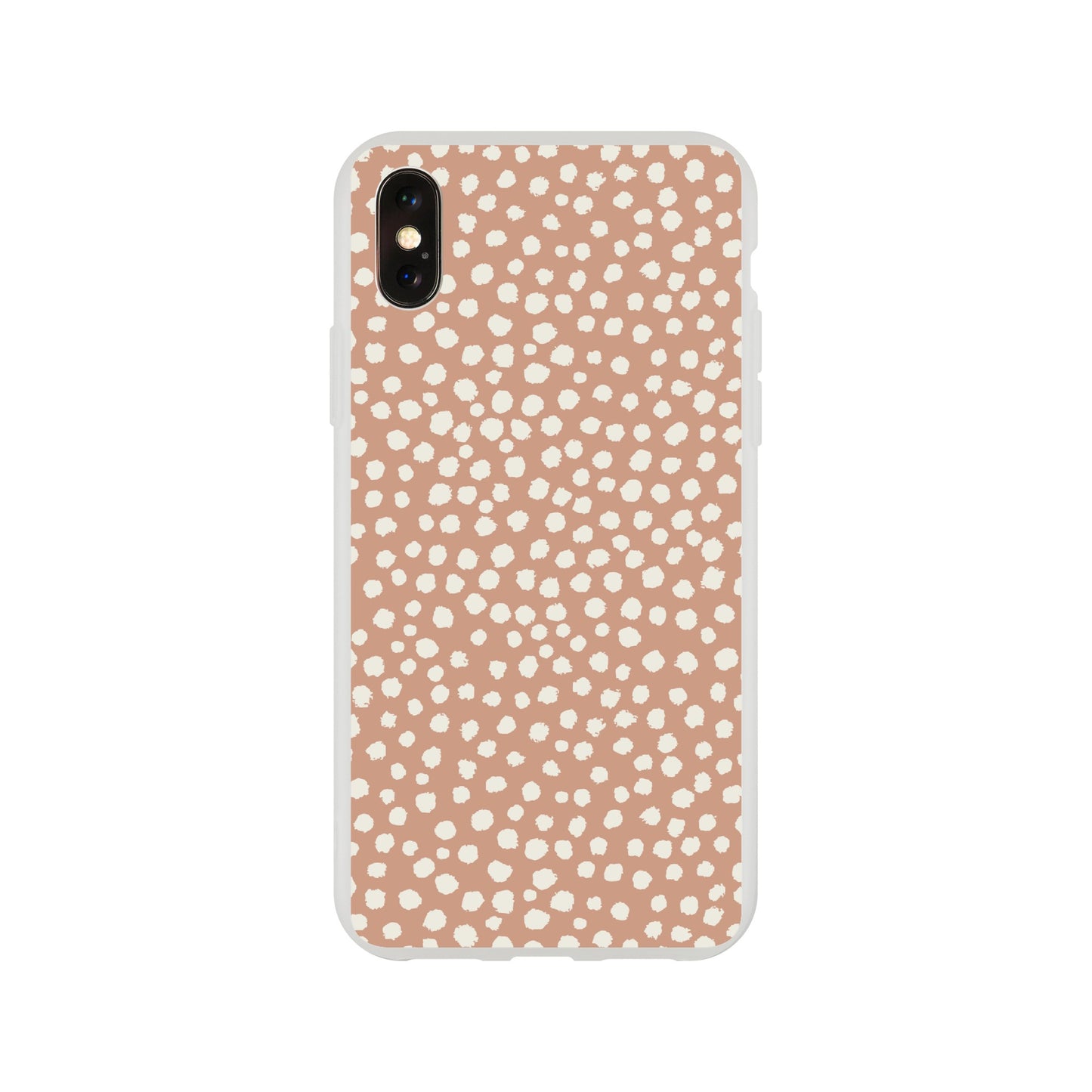 Dots Painted White on Tan - Phone Case