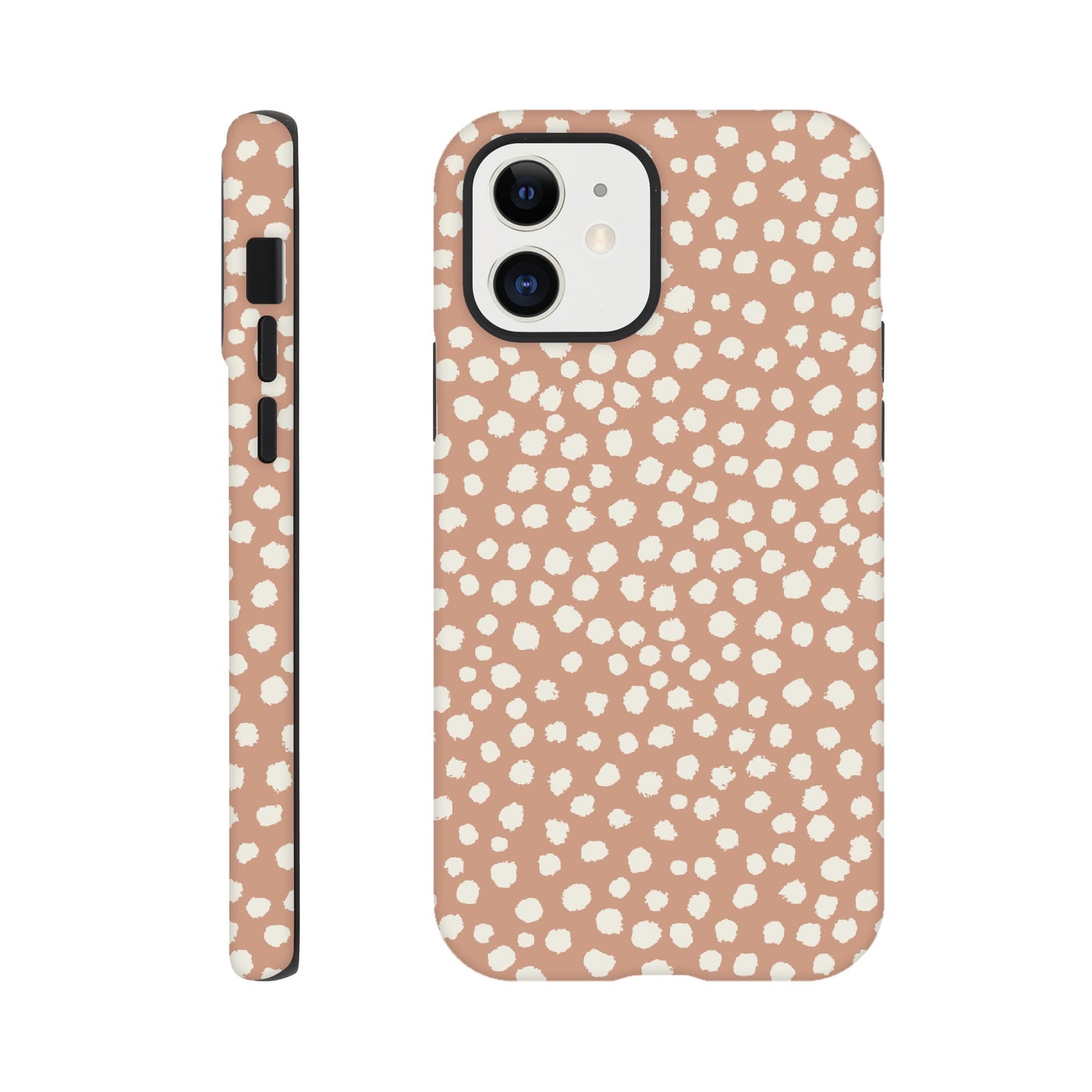 Dots Painted White on Tan - Phone Case