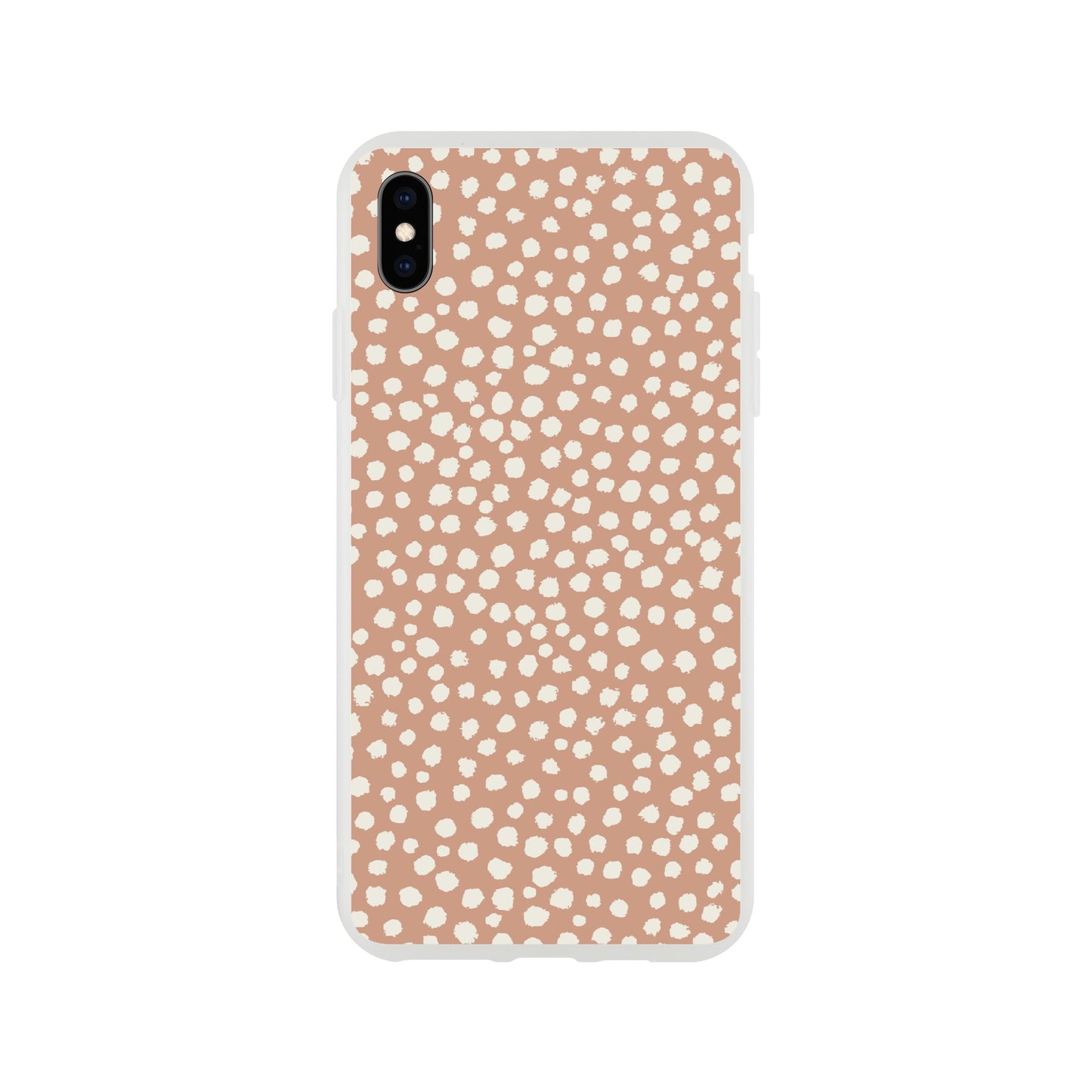 Dots Painted White on Tan - Phone Case