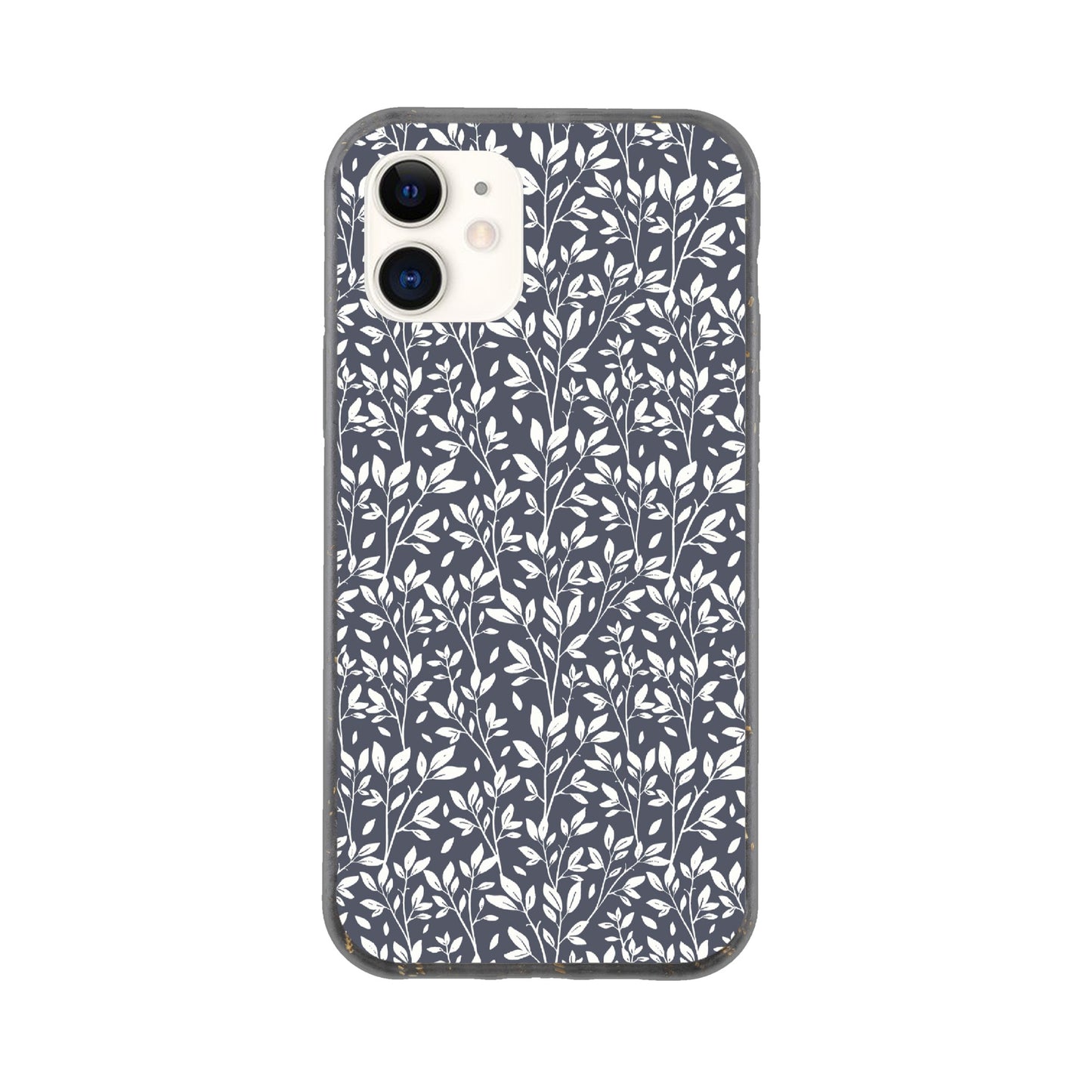 Deep Grey Botanical Leaves Phone Case - Stylish & Protective