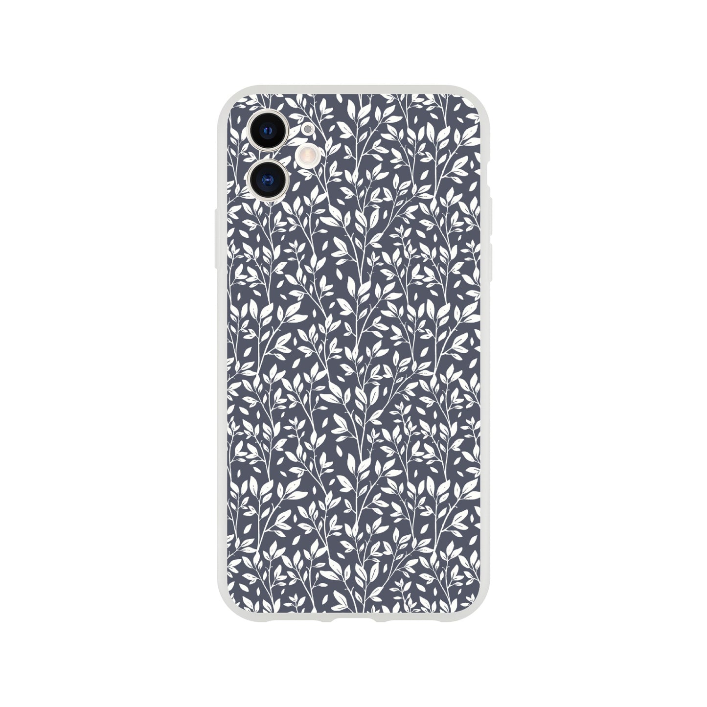 Deep Grey Botanical Leaves Phone Case - Stylish & Protective