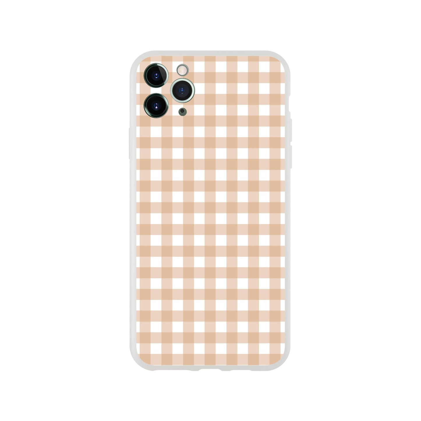 Tan and White Gingham Pattern Phone Case - Stylish and Protective