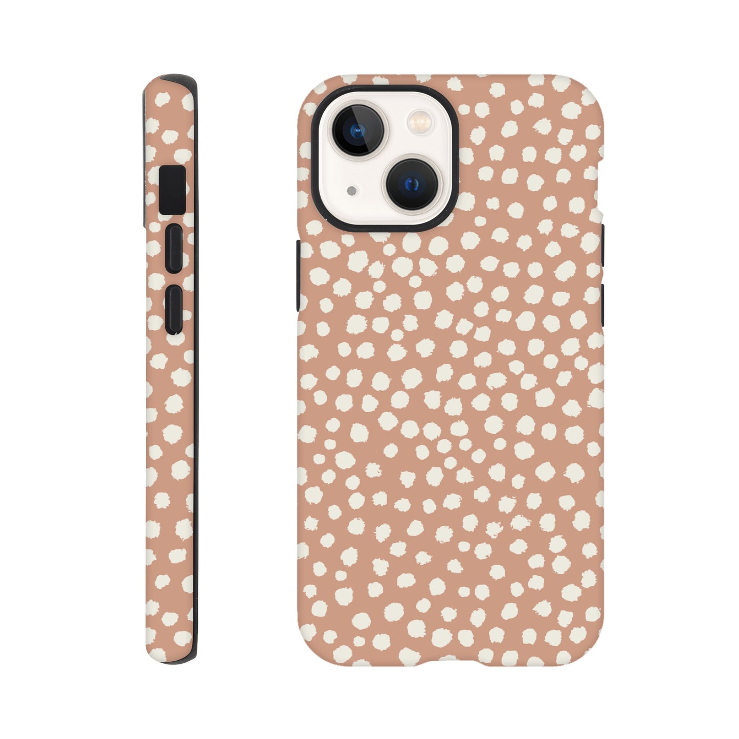 Dots Painted White on Tan - Phone Case