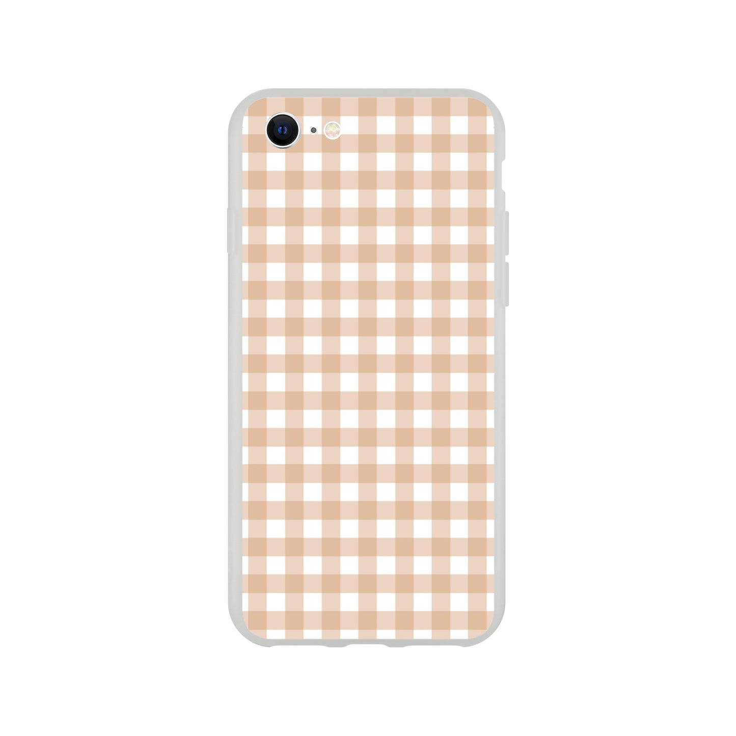 Tan and White Gingham Pattern Phone Case - Stylish and Protective